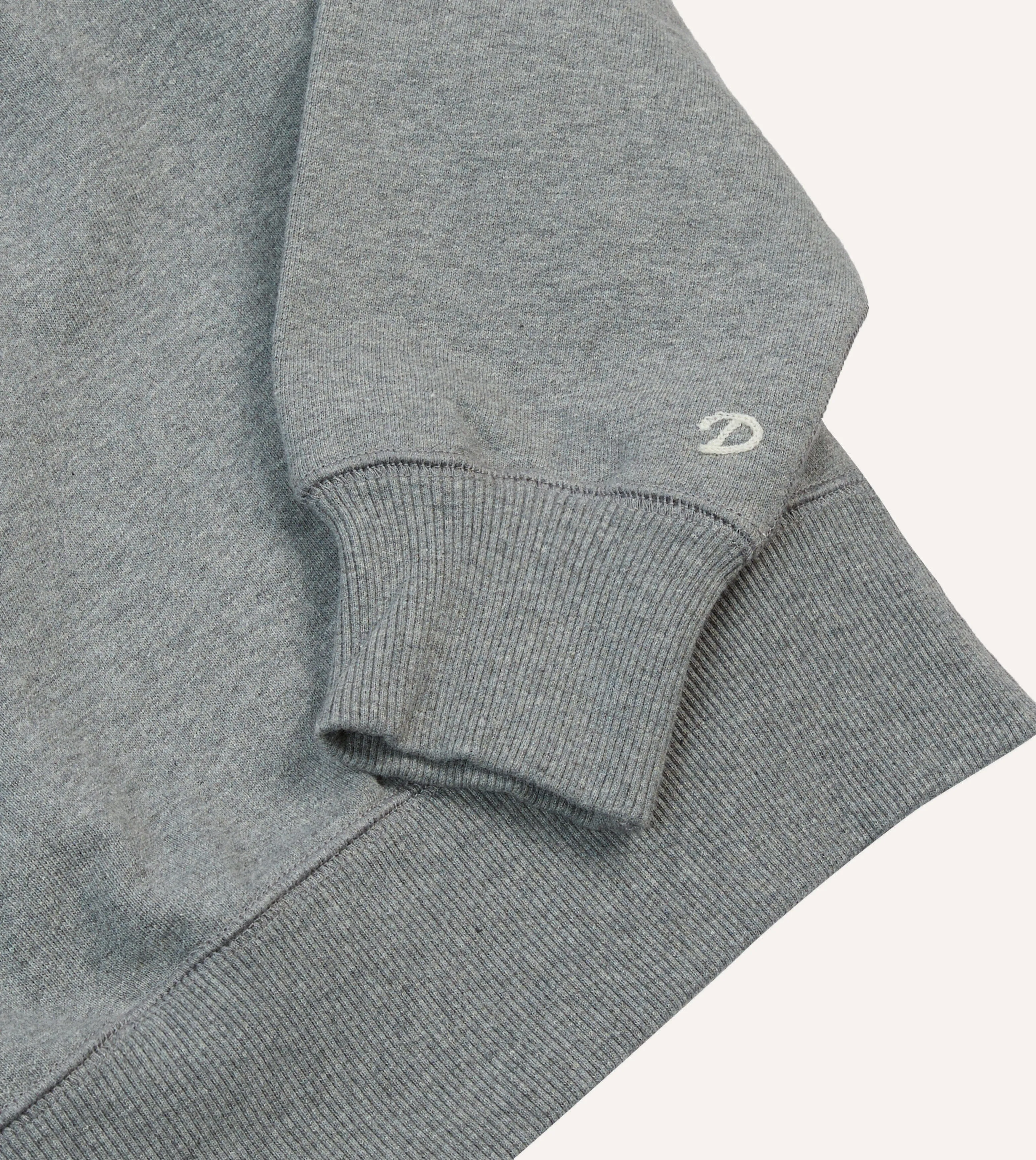 Grey Cotton Quarter Zip Collared Sweatshirt sold by Drake's London product image thumbnail 5