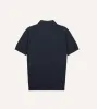 Navy Knitted Silk Short-Sleeve Polo Shirt sold by Drake's London