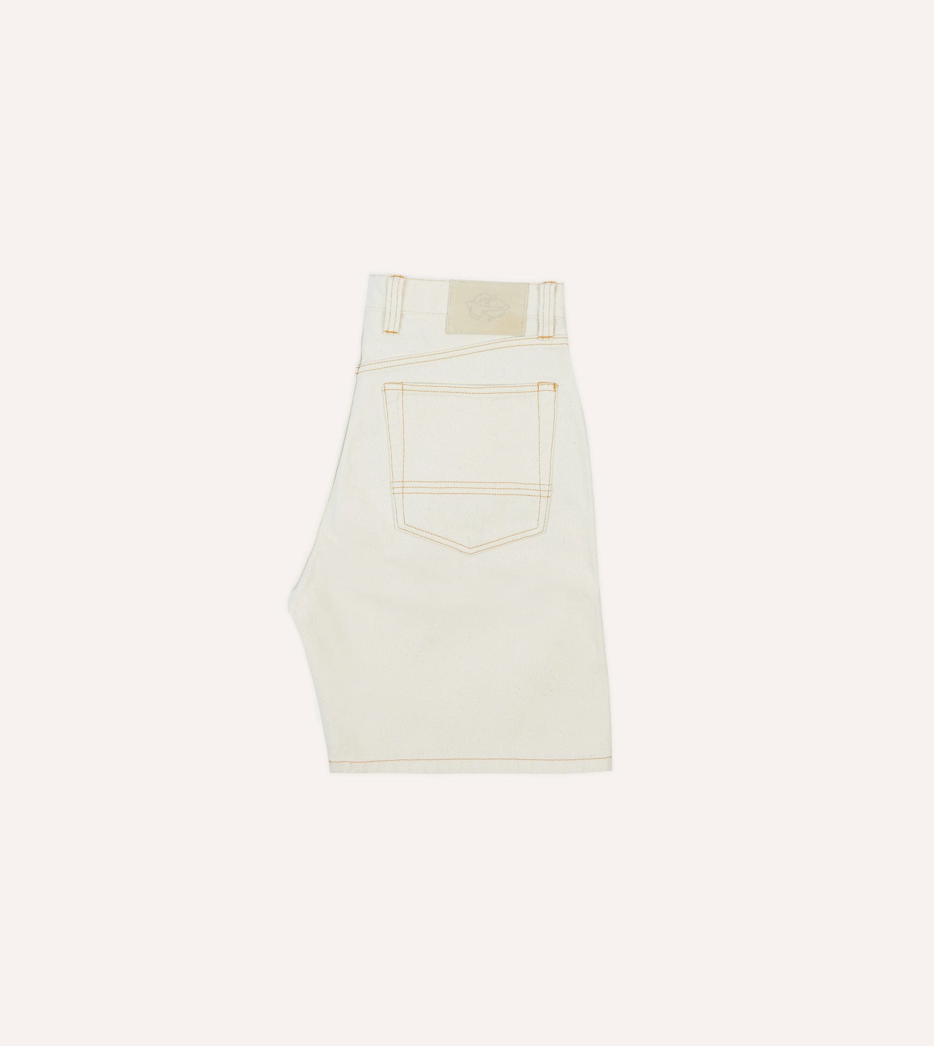 Ecru 12.7oz Selvedge Denim Five-Pocket Shorts sold by Drake's London product image thumbnail 5