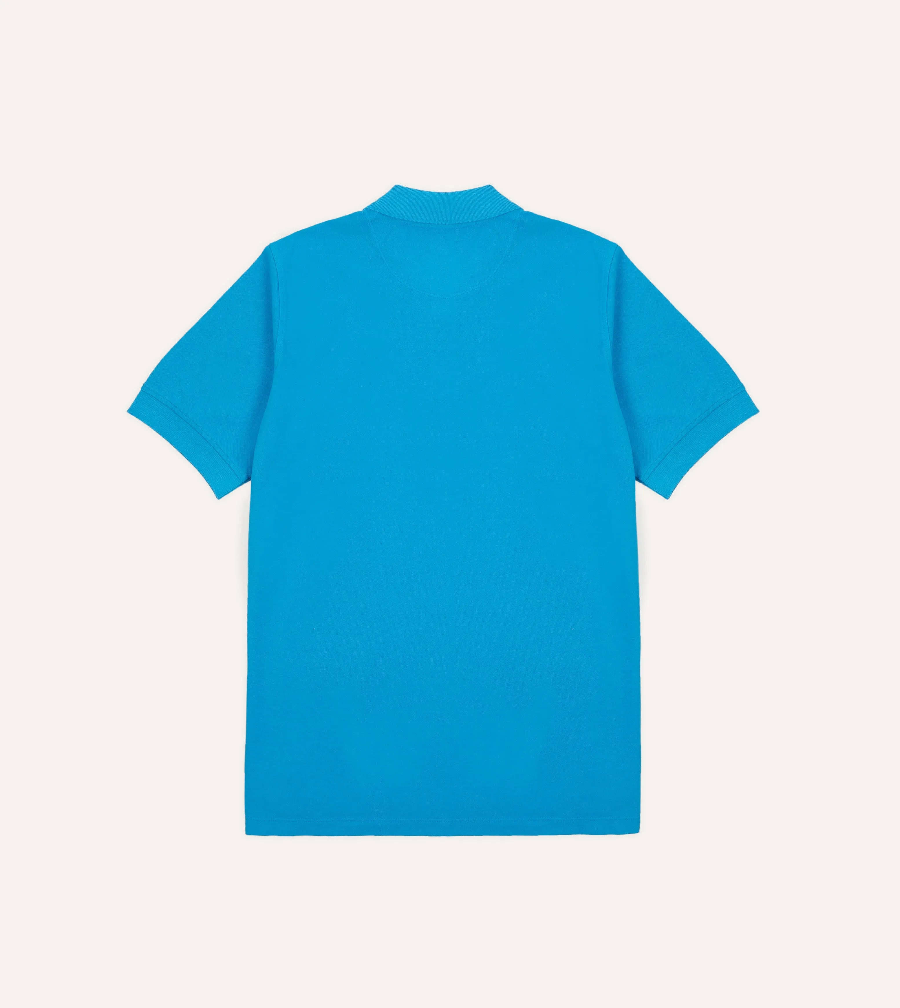 Sky Blue Piqué Cotton Polo Shirt sold by Drake's London product image thumbnail 4
