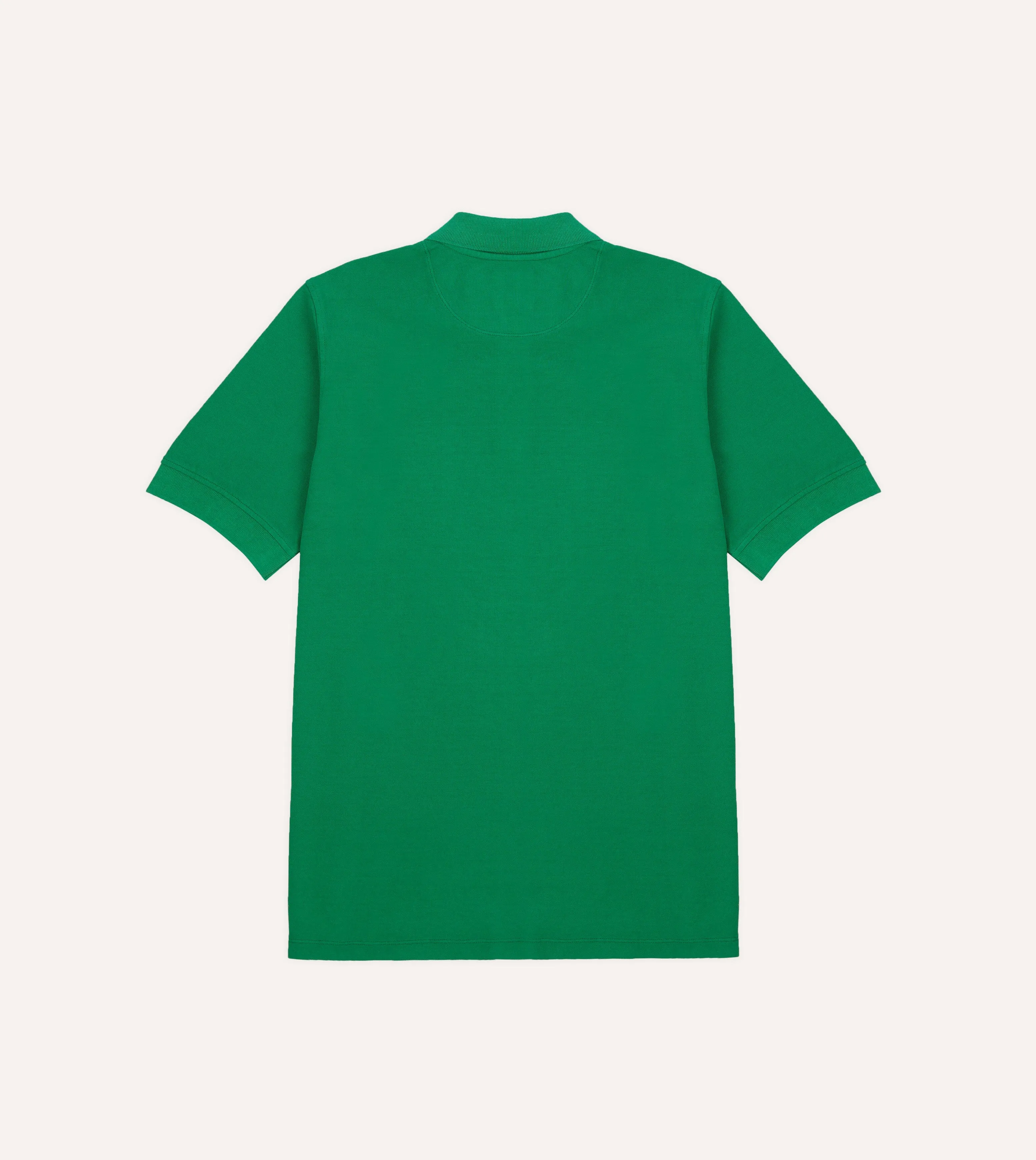 Washed Green Piqué Cotton Polo Shirt sold by Drake's London product image thumbnail 4