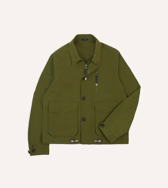 Olive Cotton Blouson Jacket sold by Drake's London