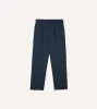 Navy Cotton Linen Games Trousers sold by Drake's London