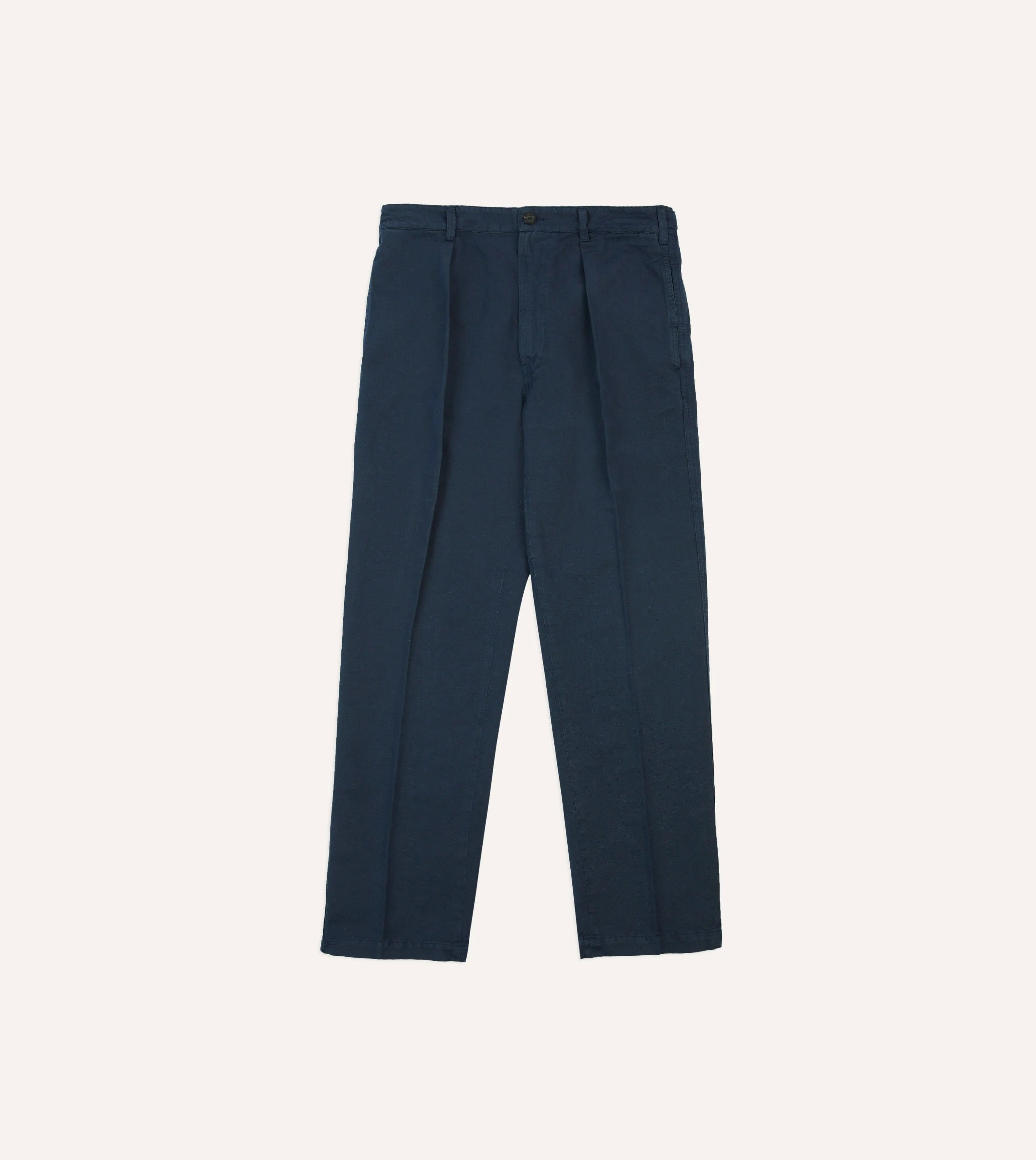 Navy Cotton Linen Games Trousers sold by Drake's London product image thumbnail 3