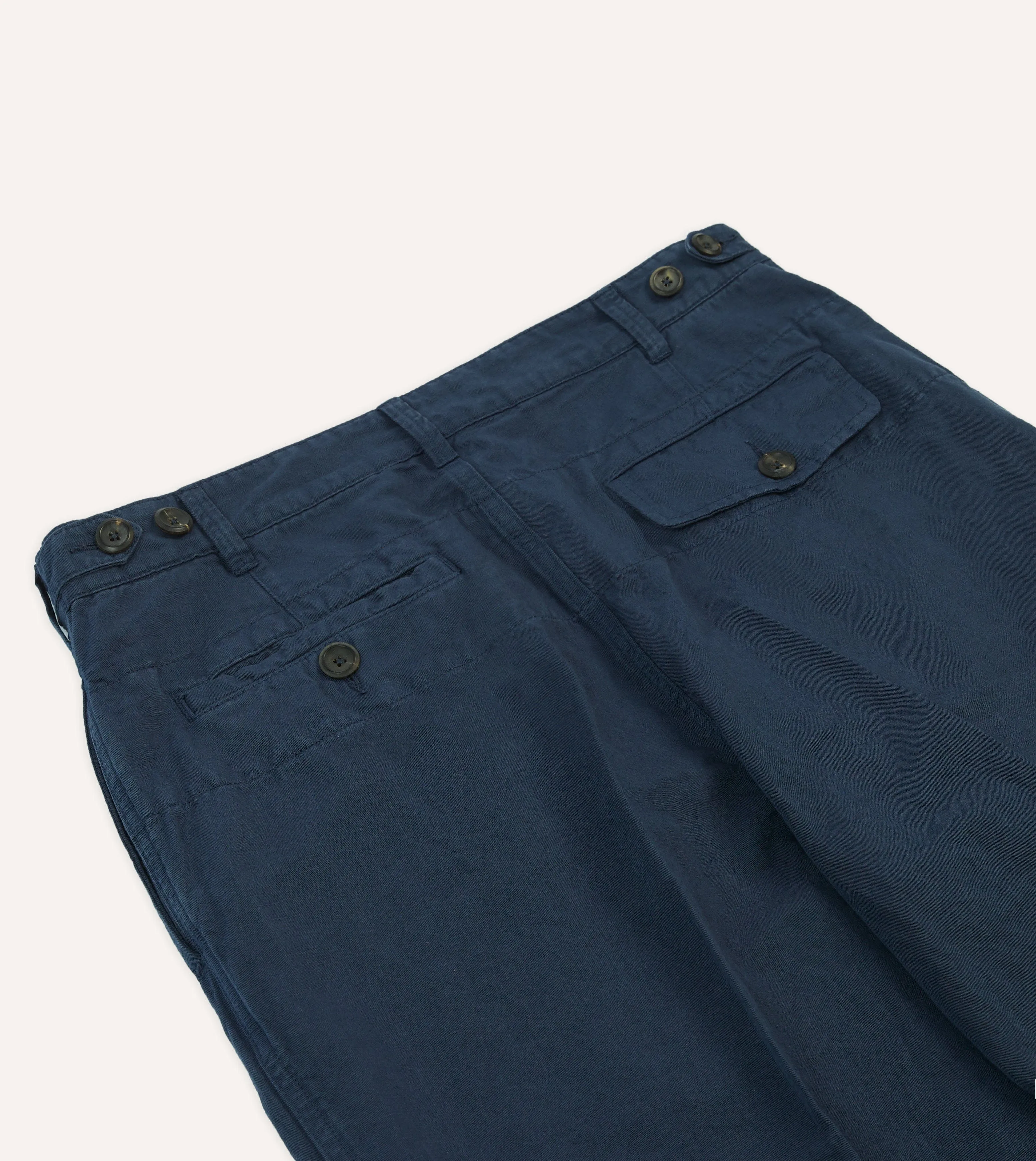 Navy Cotton Linen Games Trousers sold by Drake's London product image thumbnail 5