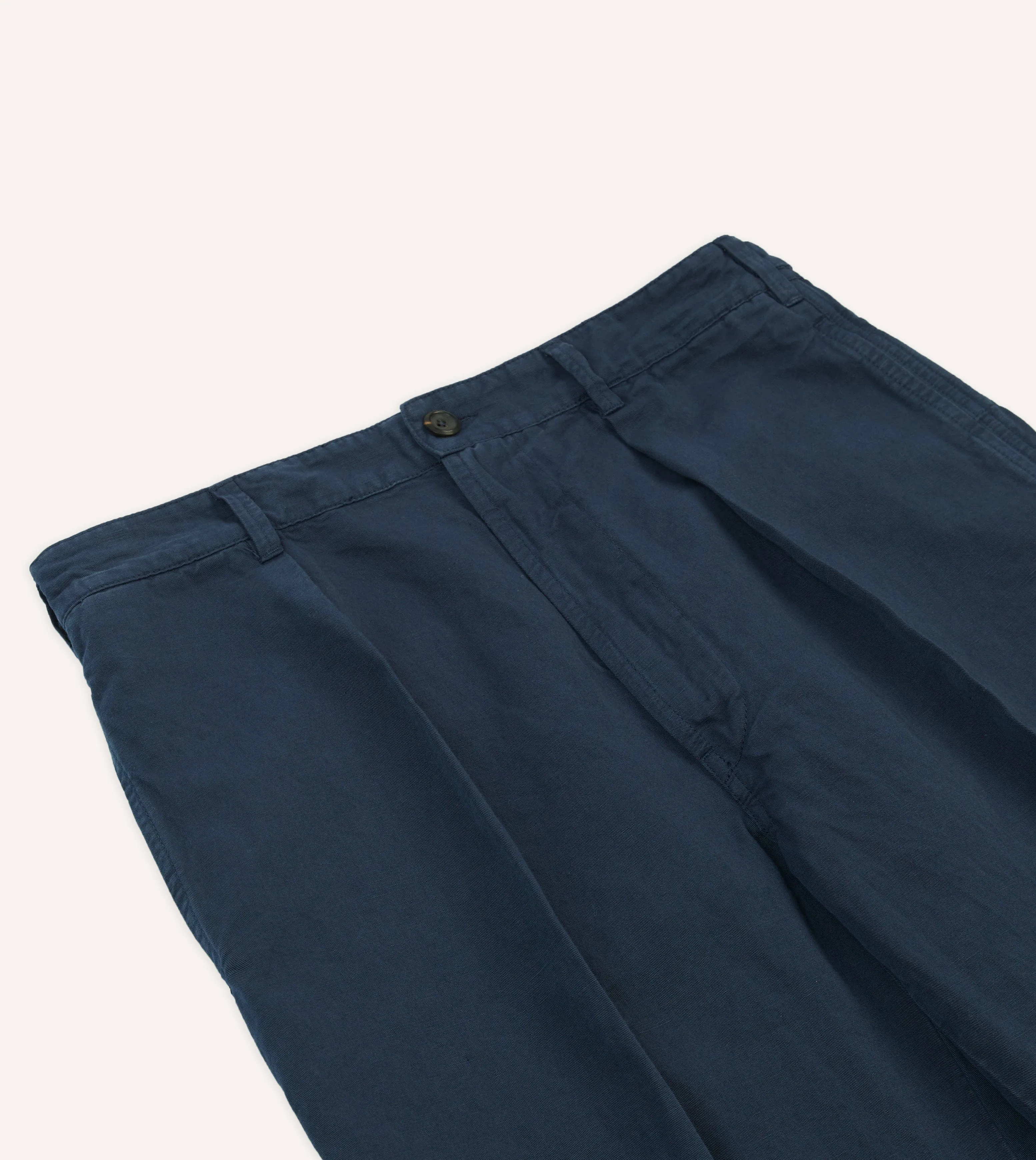 Navy Cotton Linen Games Trousers sold by Drake's London product image thumbnail 4