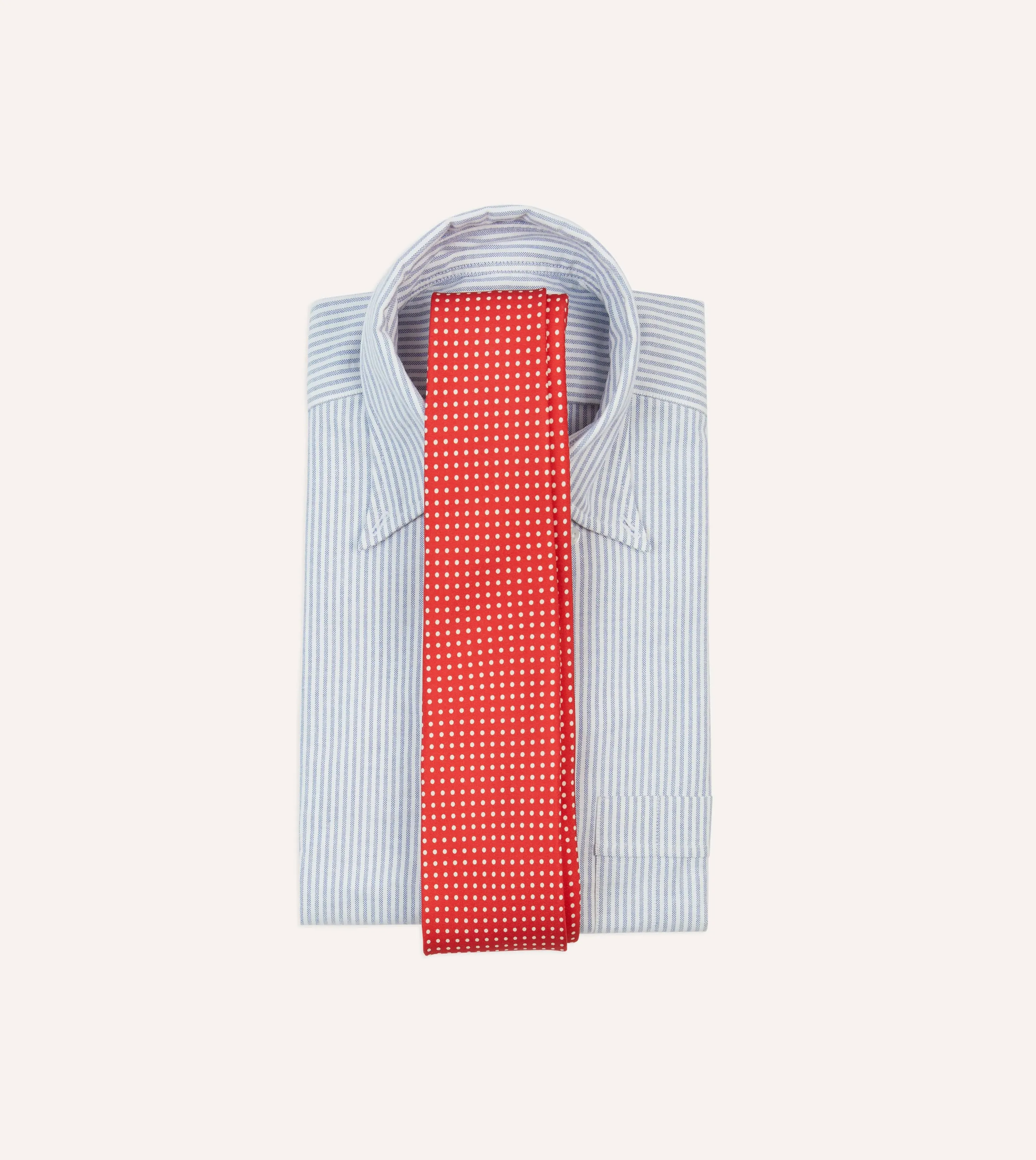 Red Small Spot Silk Self-Tipped Tie sold by Drake's London product image thumbnail 2