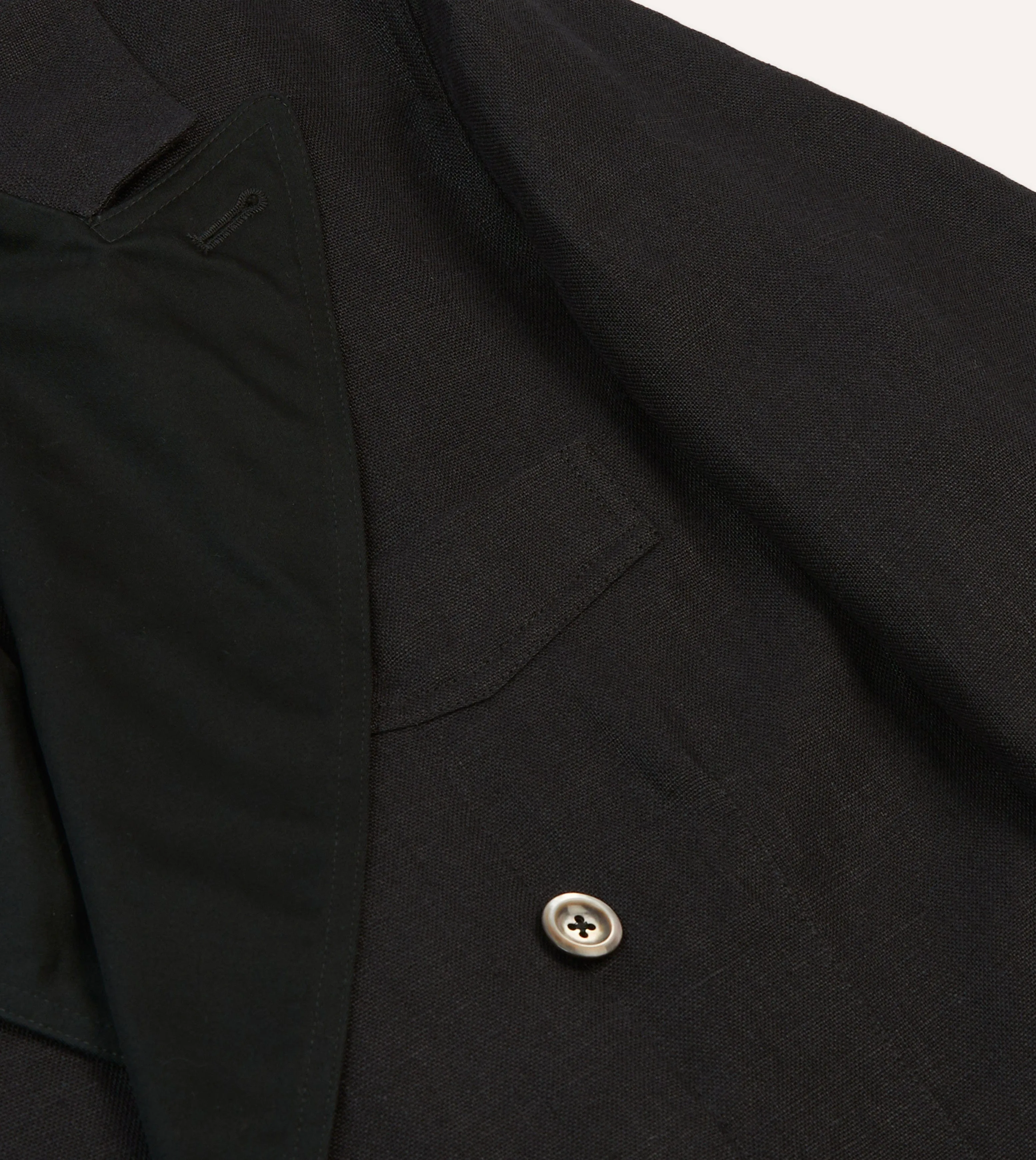 Black Linen Games Mk. V Dinner Jacket sold by Drake's London product image thumbnail 4