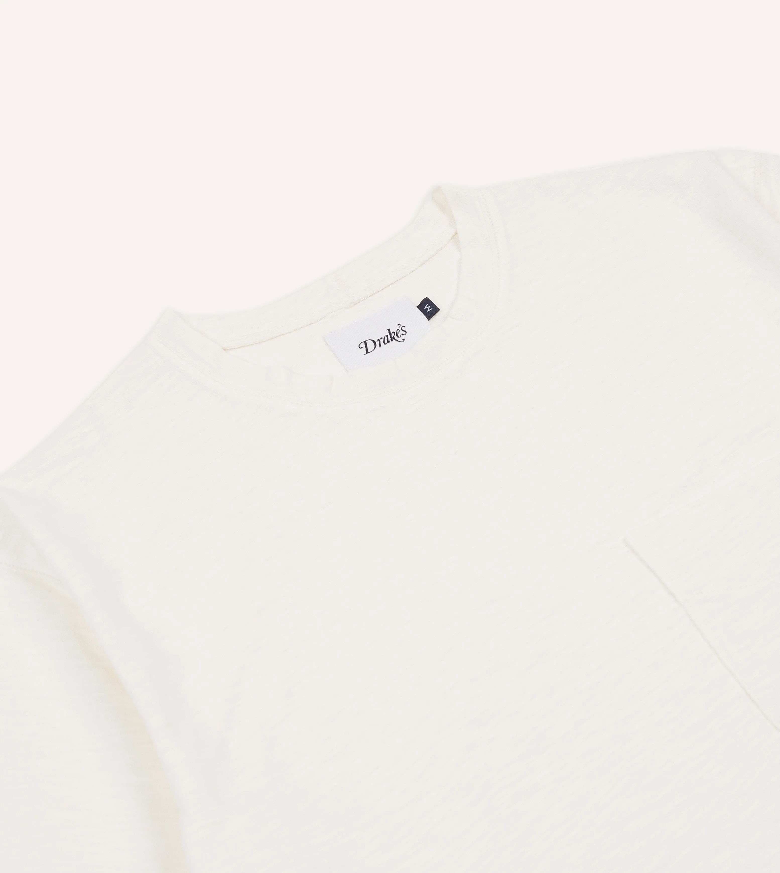 Antique White Flamé Cotton Crew Neck Hiking T-Shirt sold by Drake's London product image thumbnail 3