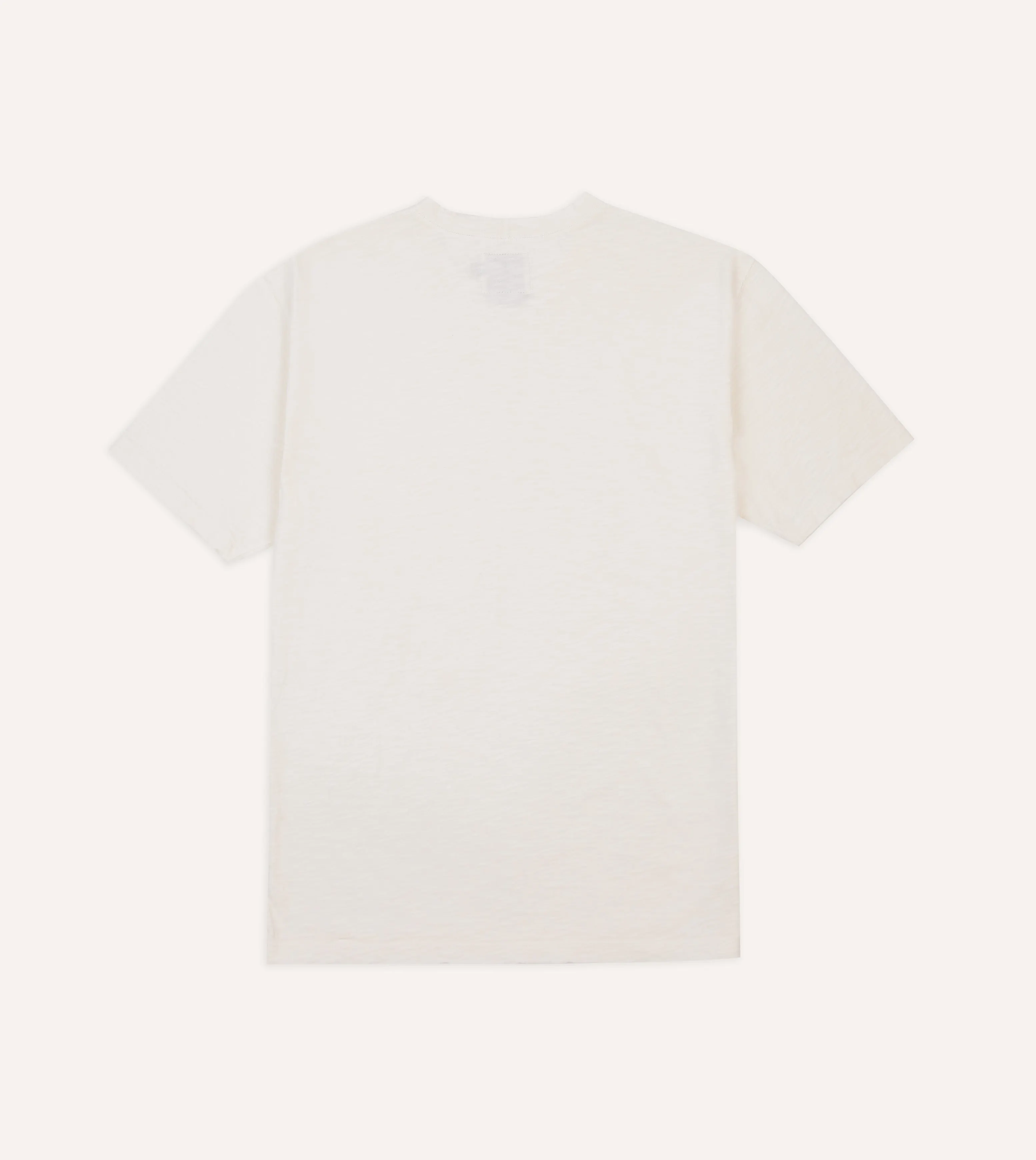 Antique White Flamé Cotton Crew Neck Hiking T-Shirt sold by Drake's London product image thumbnail 5