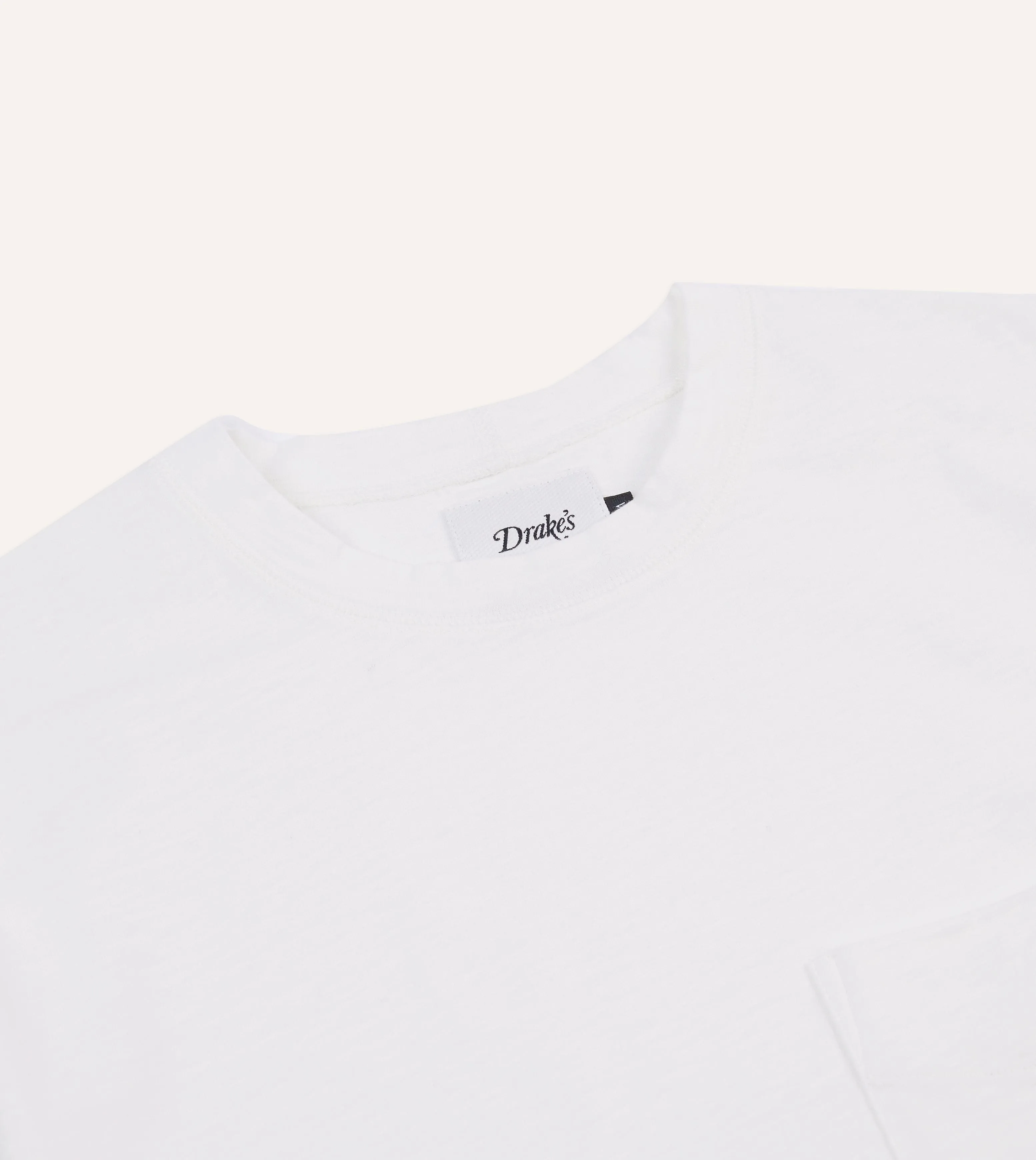 White Flamé Cotton Crew Neck Hiking T-Shirt sold by Drake's London product image thumbnail 4
