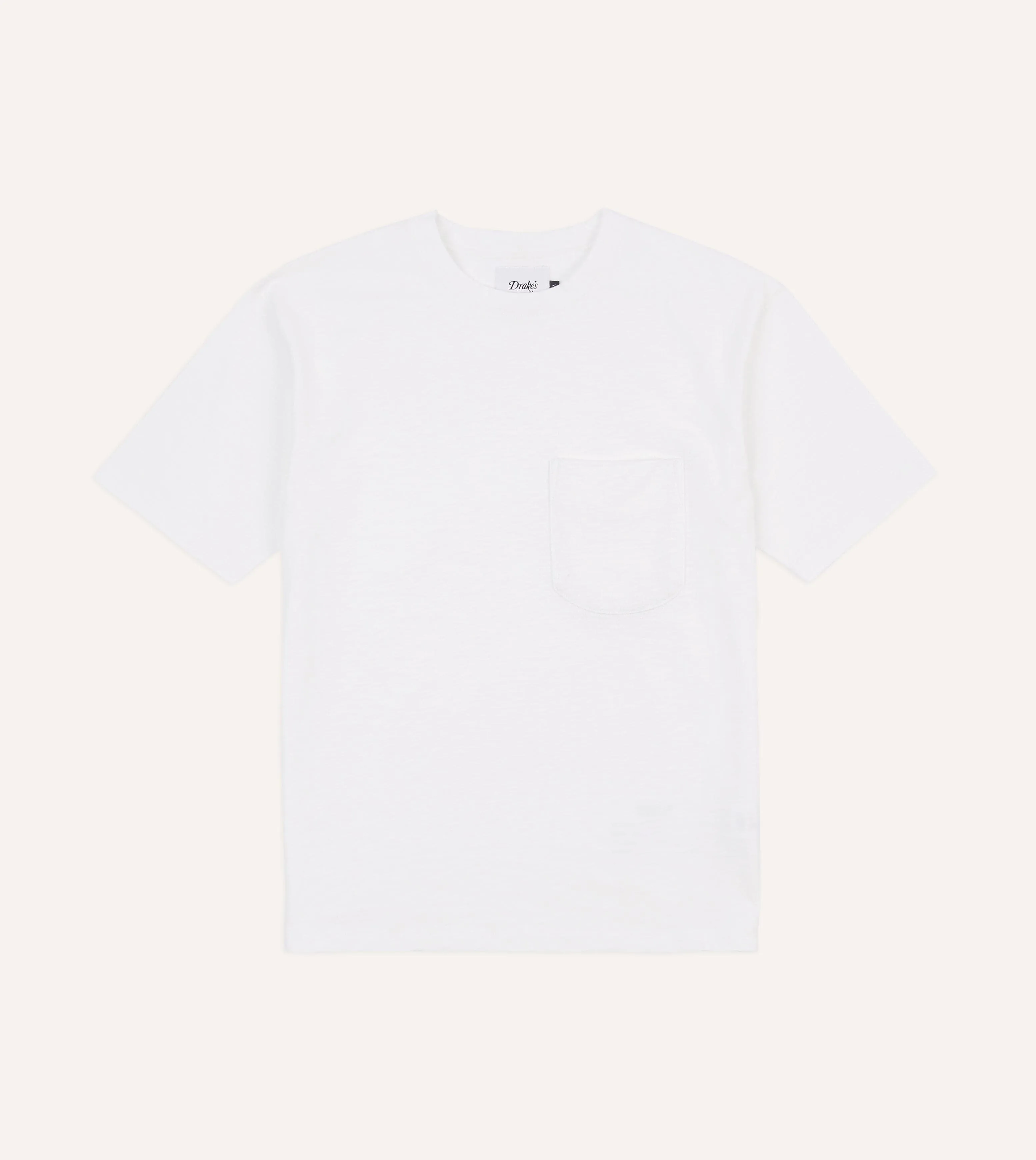 White Flamé Cotton Crew Neck Hiking T-Shirt sold by Drake's London
