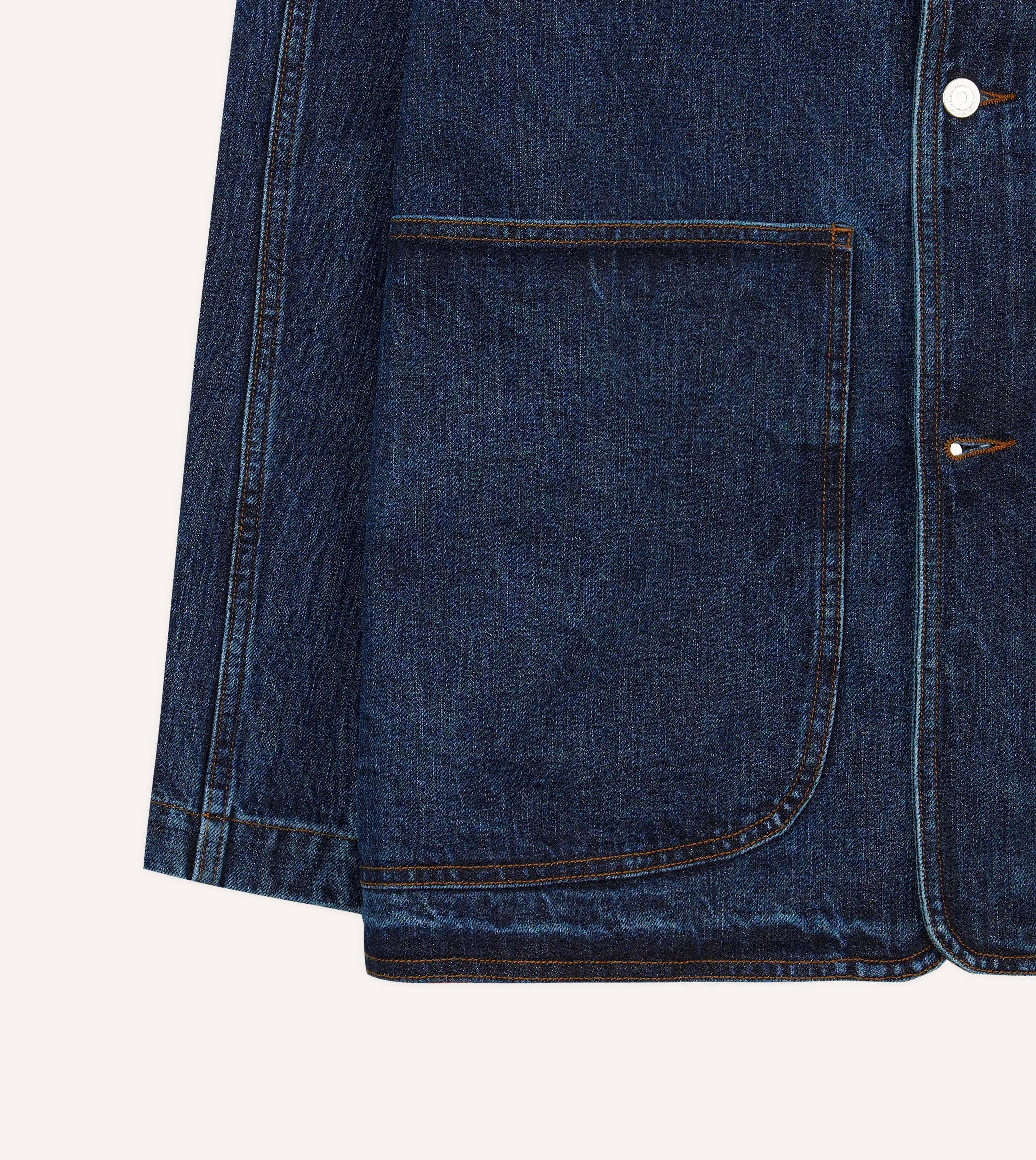 Stone Wash Denim Field Jacket sold by Drake's London product image thumbnail 5