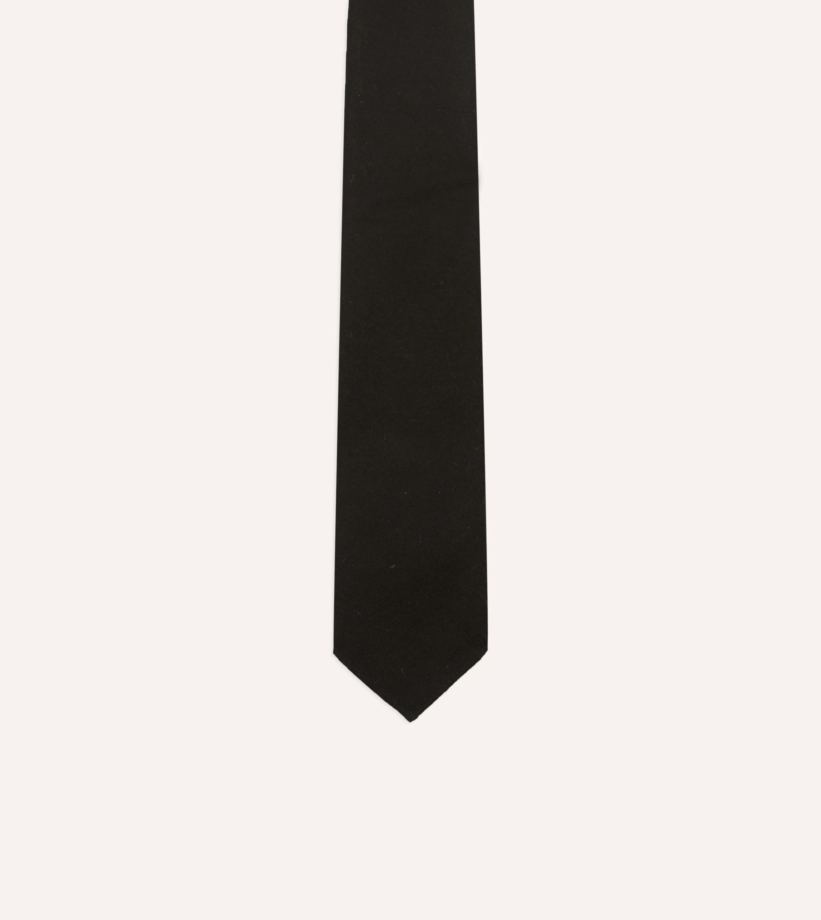 Black Super Fine Merino Wool Self Tipped Tie sold by Drake's London product image thumbnail 4
