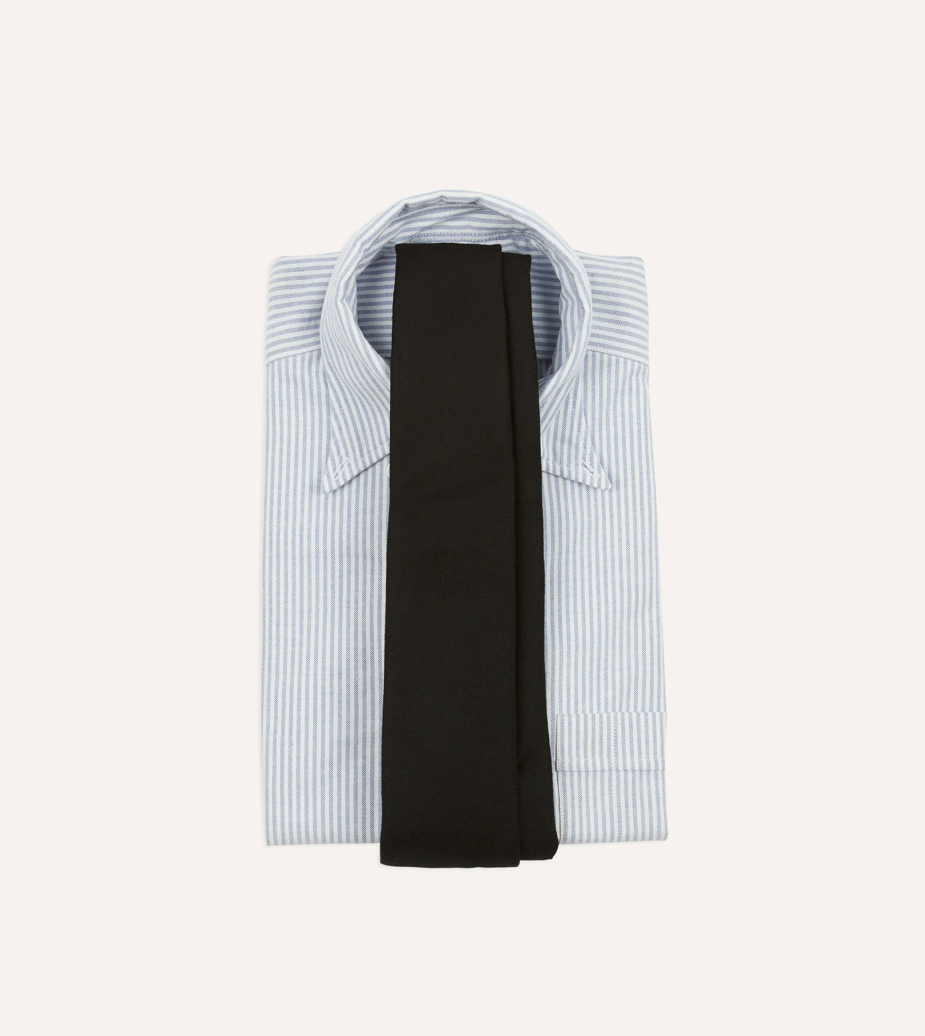 Black Super Fine Merino Wool Self Tipped Tie sold by Drake's London product image thumbnail 2