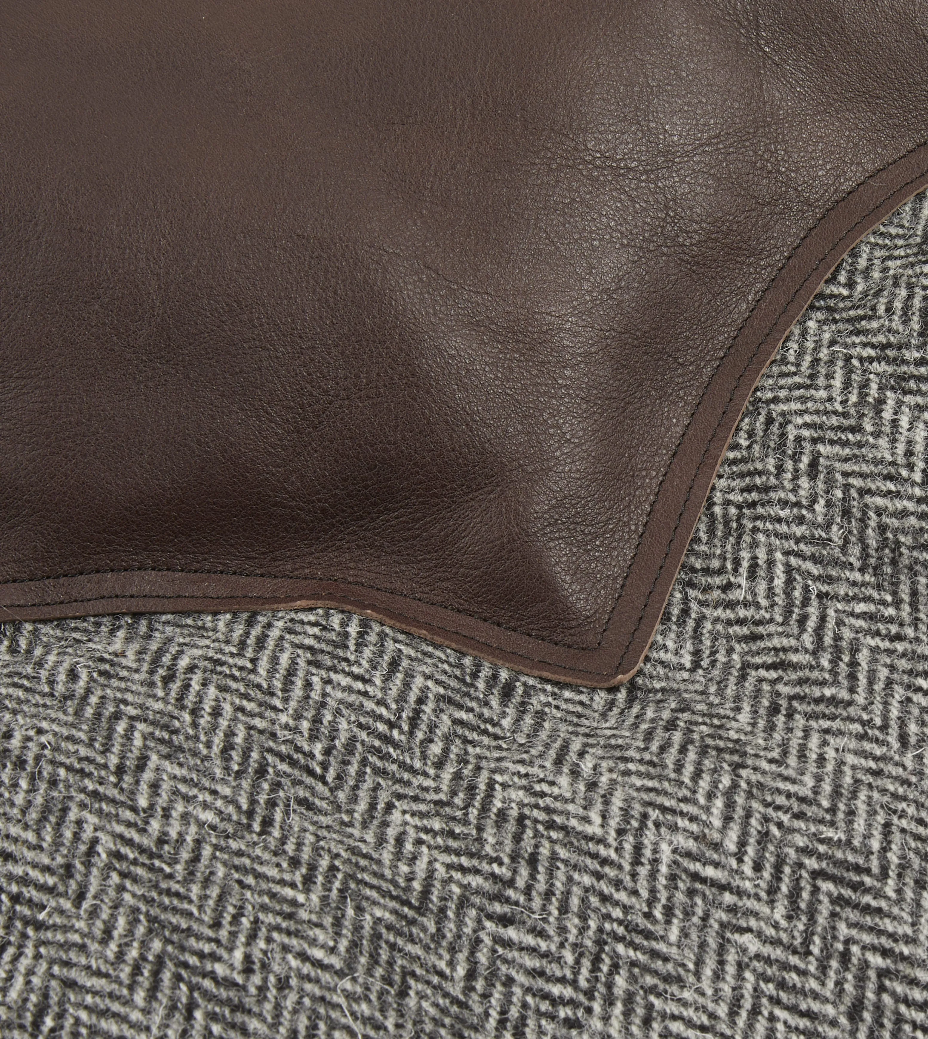 Rocky Mountain Featherbed for Drake's Herringbone Harris Tweed Leather Christy Down Vest sold by Drake's London product image thumbnail 4