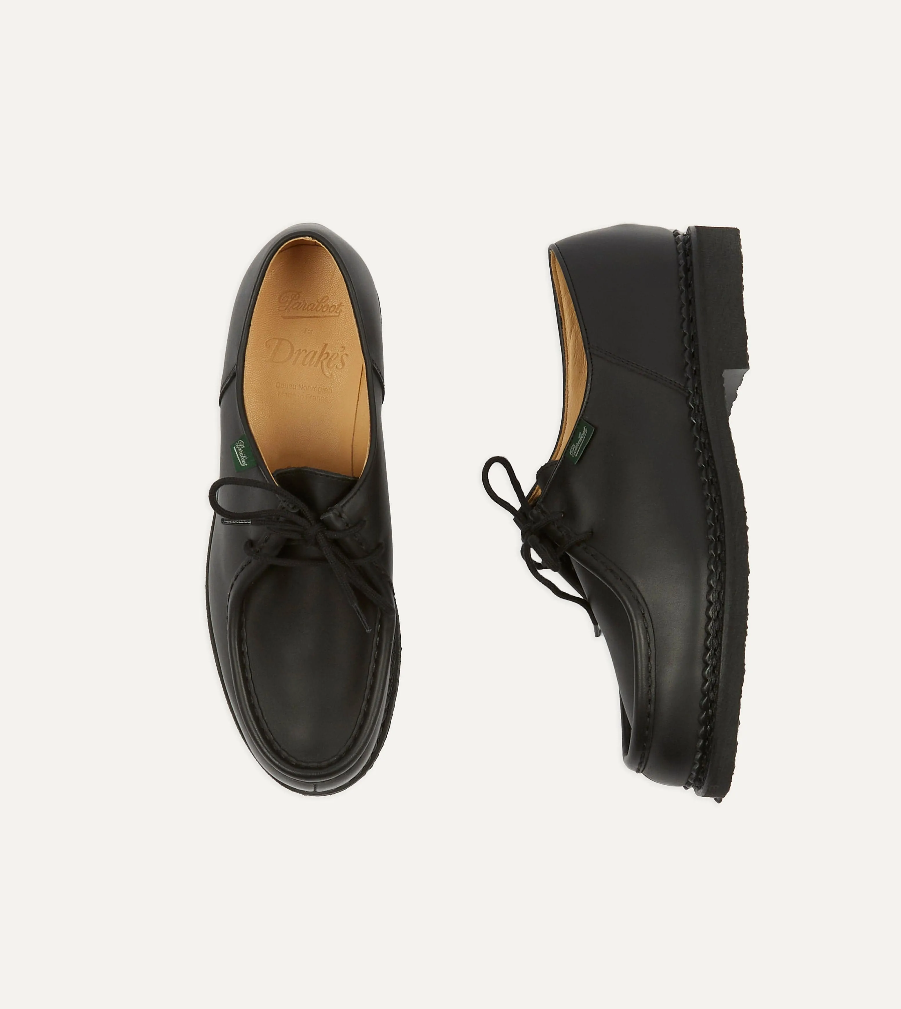 Paraboot Michael Black Calf Leather Derby Shoe sold by Drake's London product image thumbnail 3