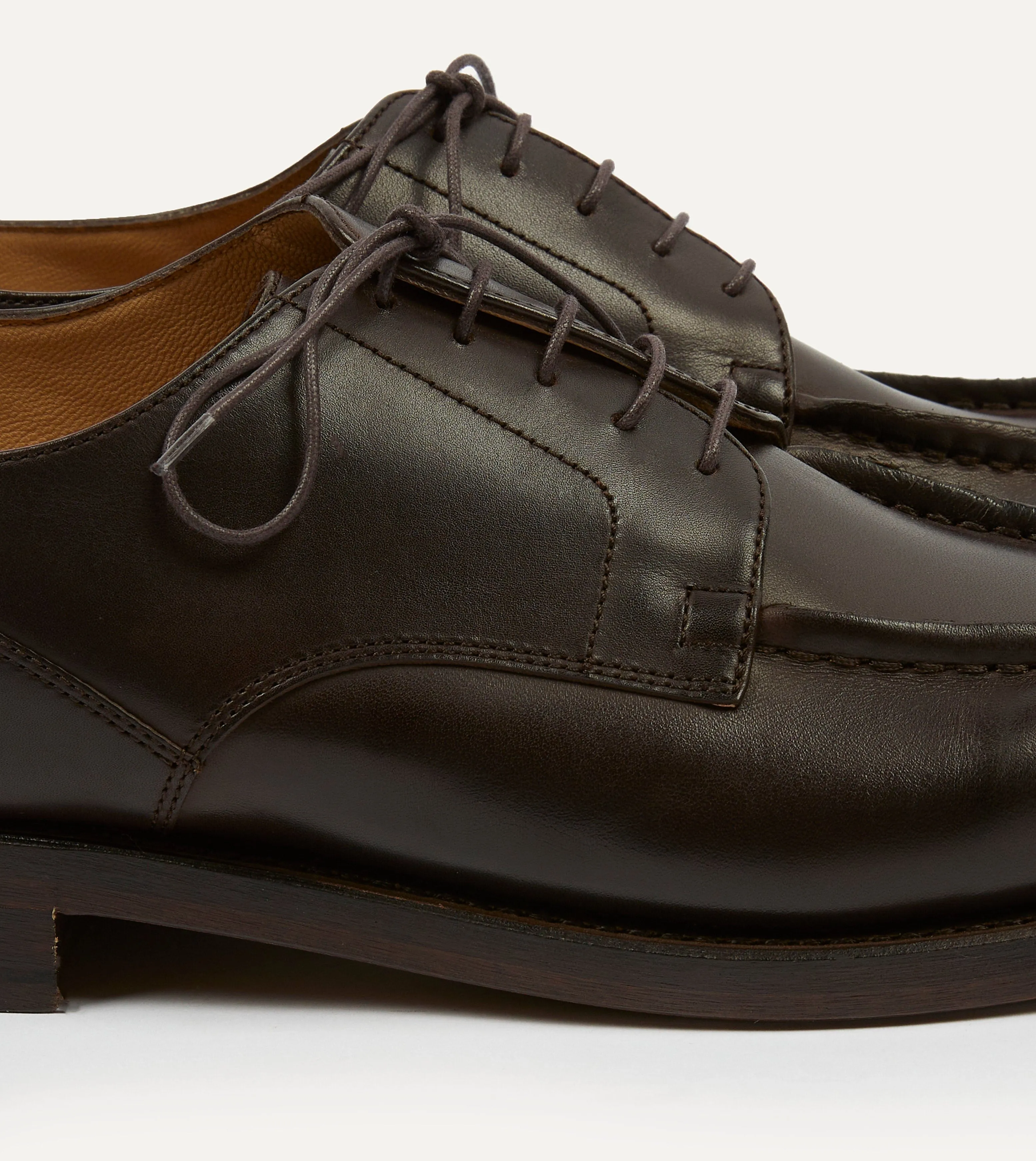 Paraboot Chambord Brown Calf Leather Derby Shoe sold by Drake's London product image thumbnail 5