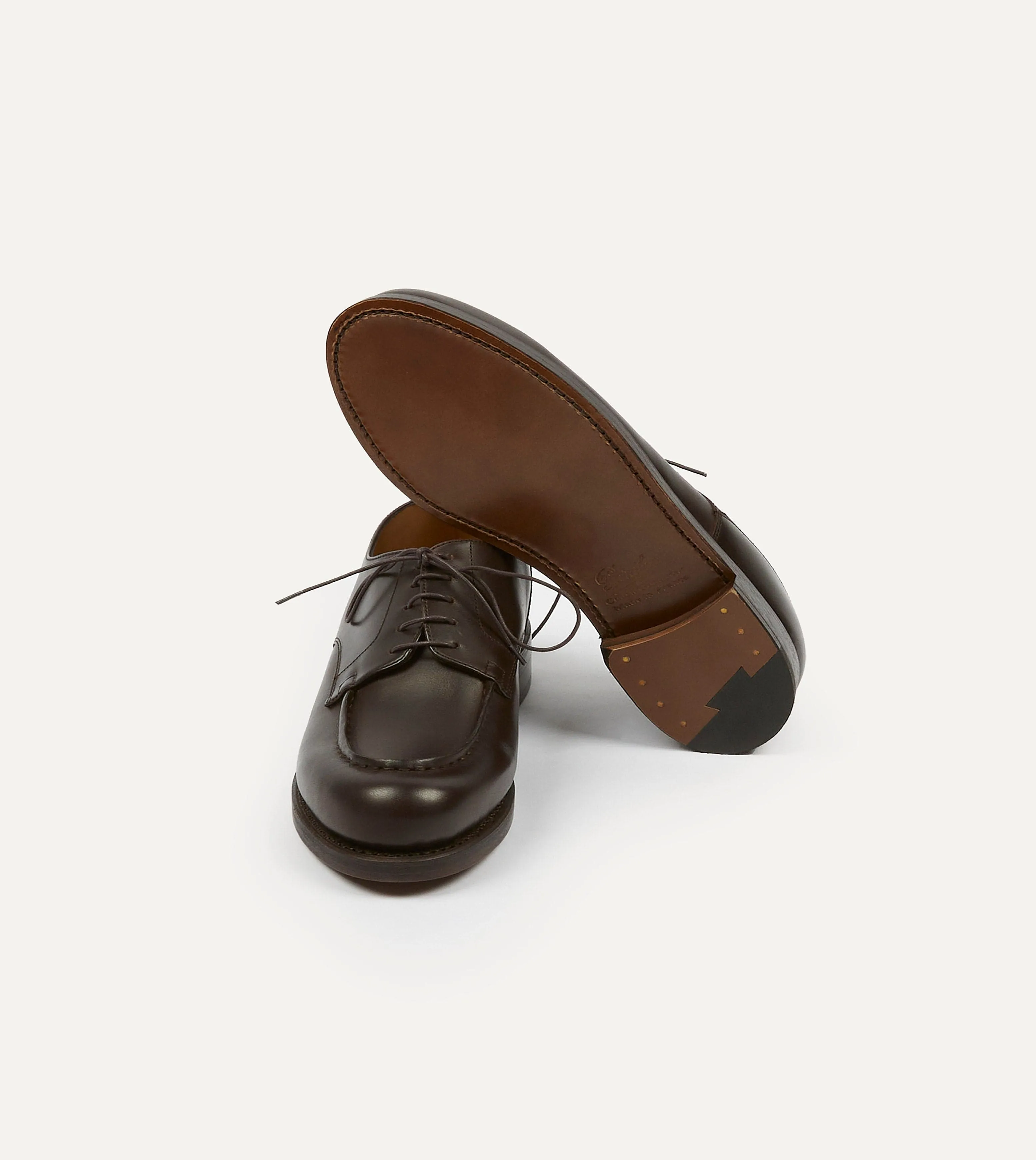 Paraboot Chambord Brown Calf Leather Derby Shoe sold by Drake's London product image thumbnail 2