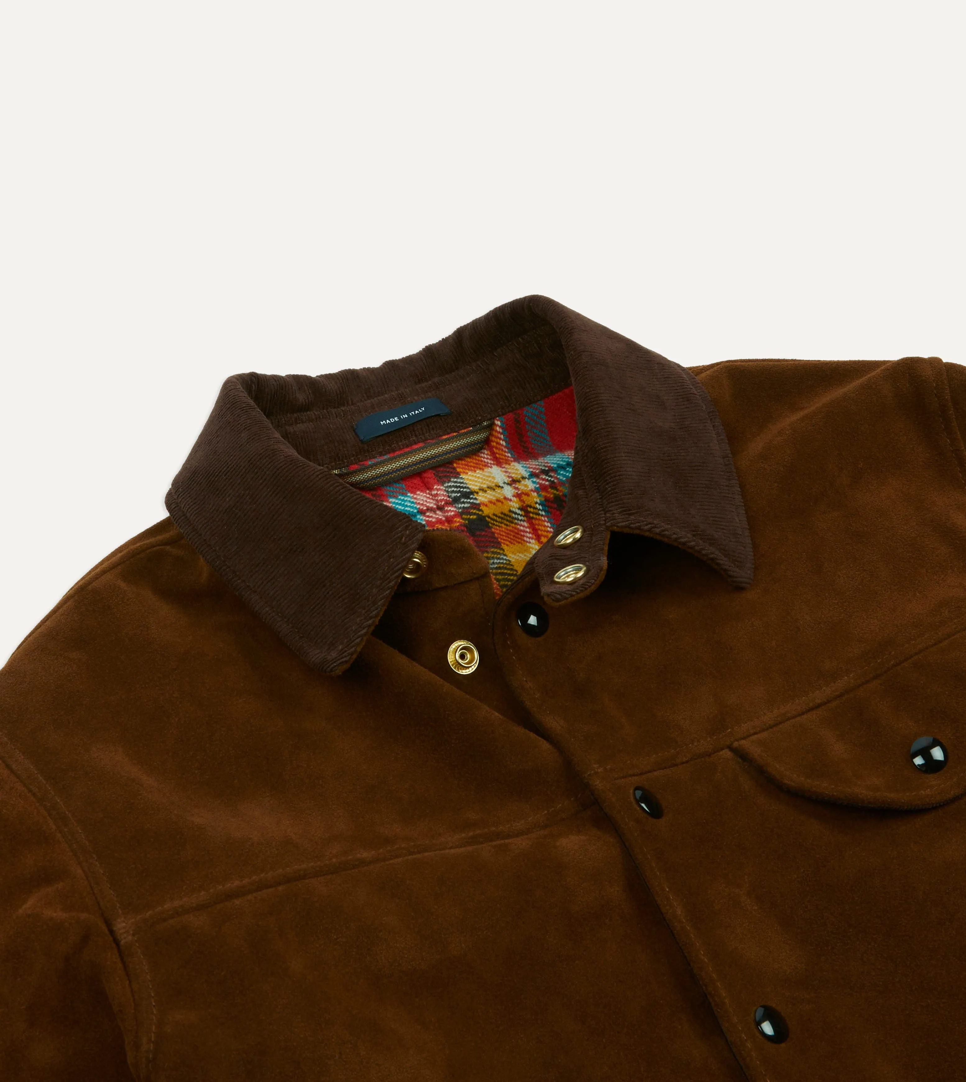 Brown Suede Car Coat with Blanket Lining sold by Drake's London product image thumbnail 3