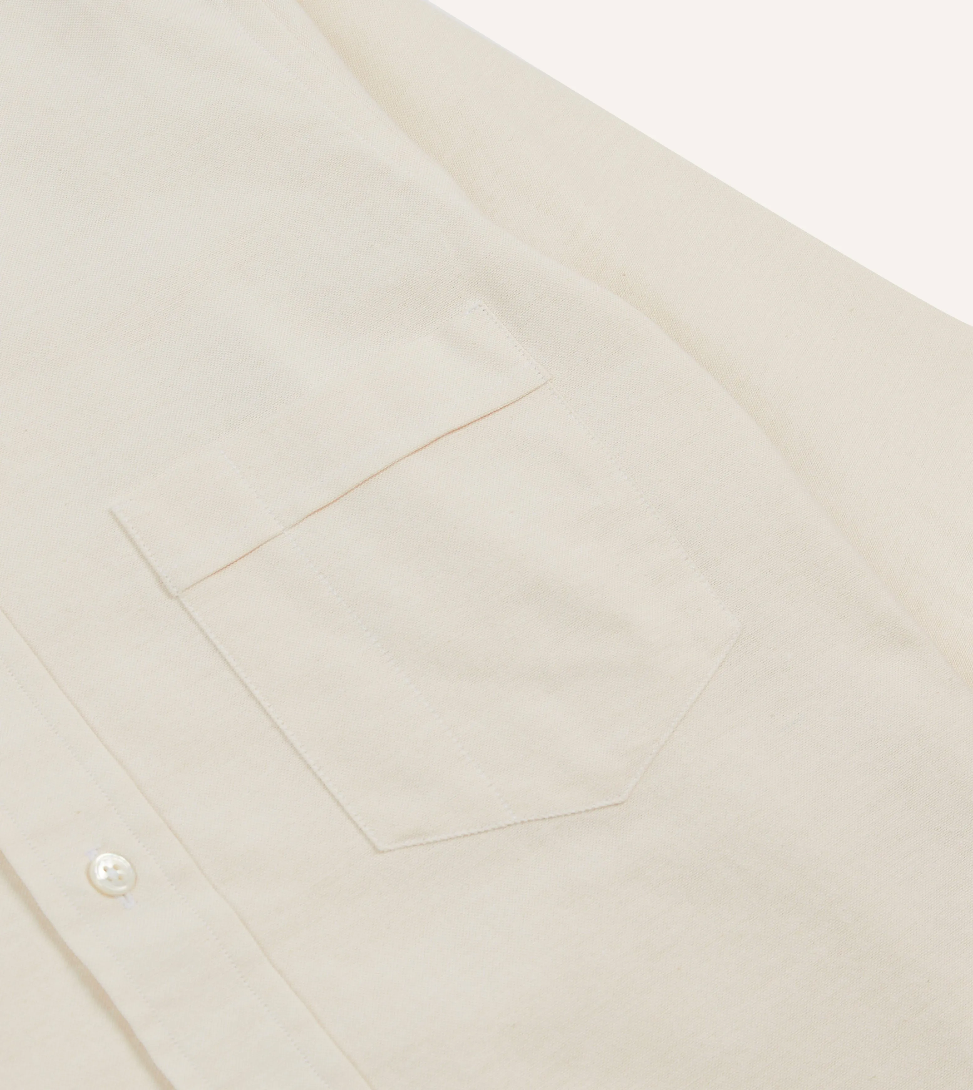 Cream Cotton Oxford Cloth Long Point Collar Shirt sold by Drake's London product image thumbnail 3