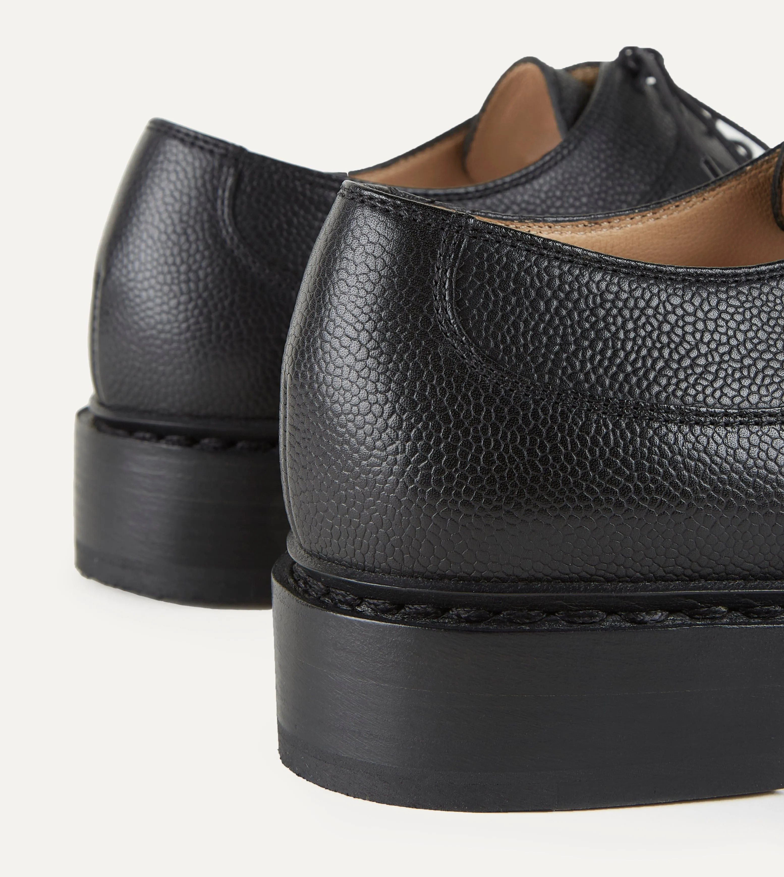 Paraboot Avignon Black Grain Leather Derby Shoe sold by Drake's London product image thumbnail 4