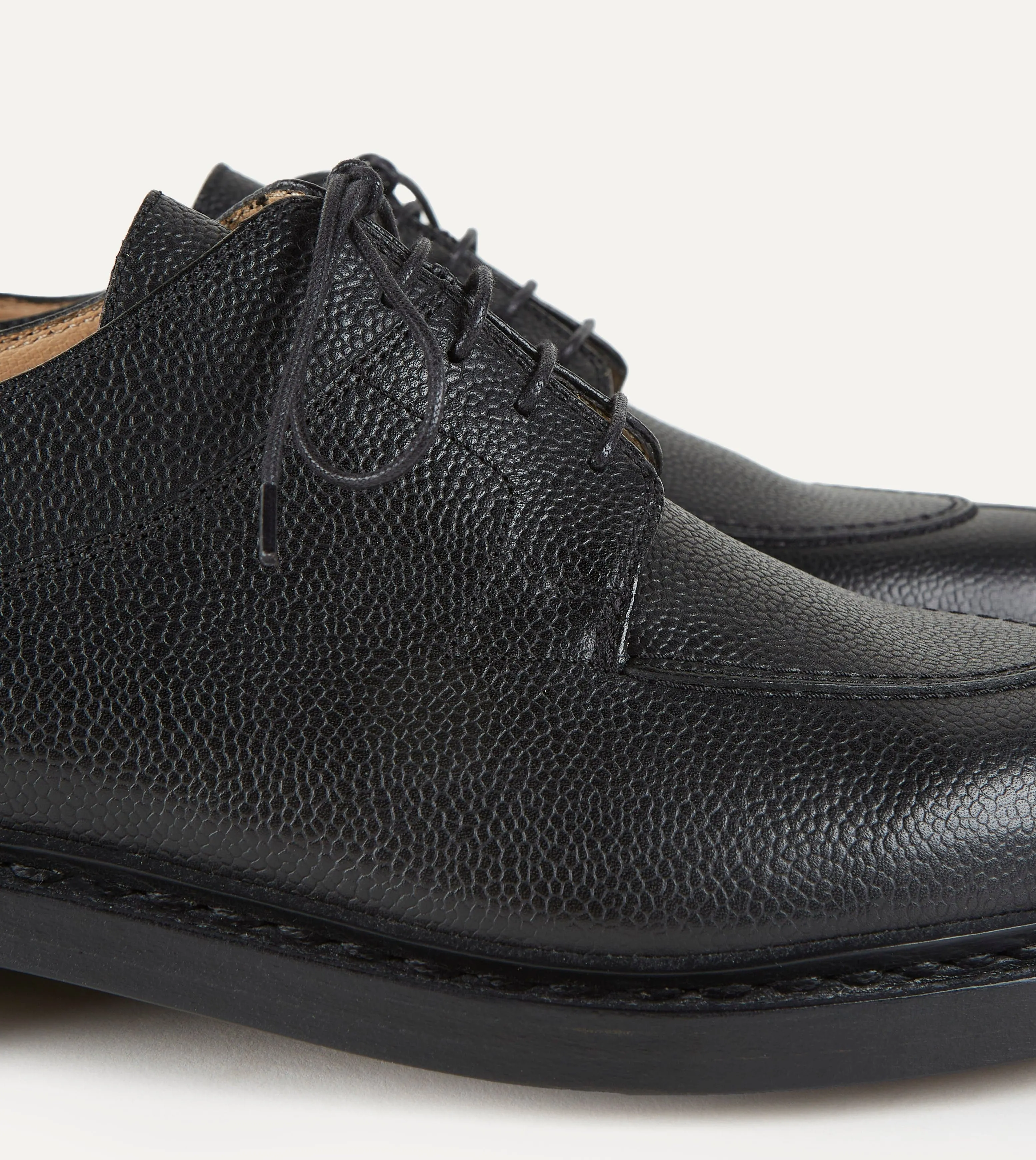 Paraboot Avignon Black Grain Leather Derby Shoe sold by Drake's London product image thumbnail 5