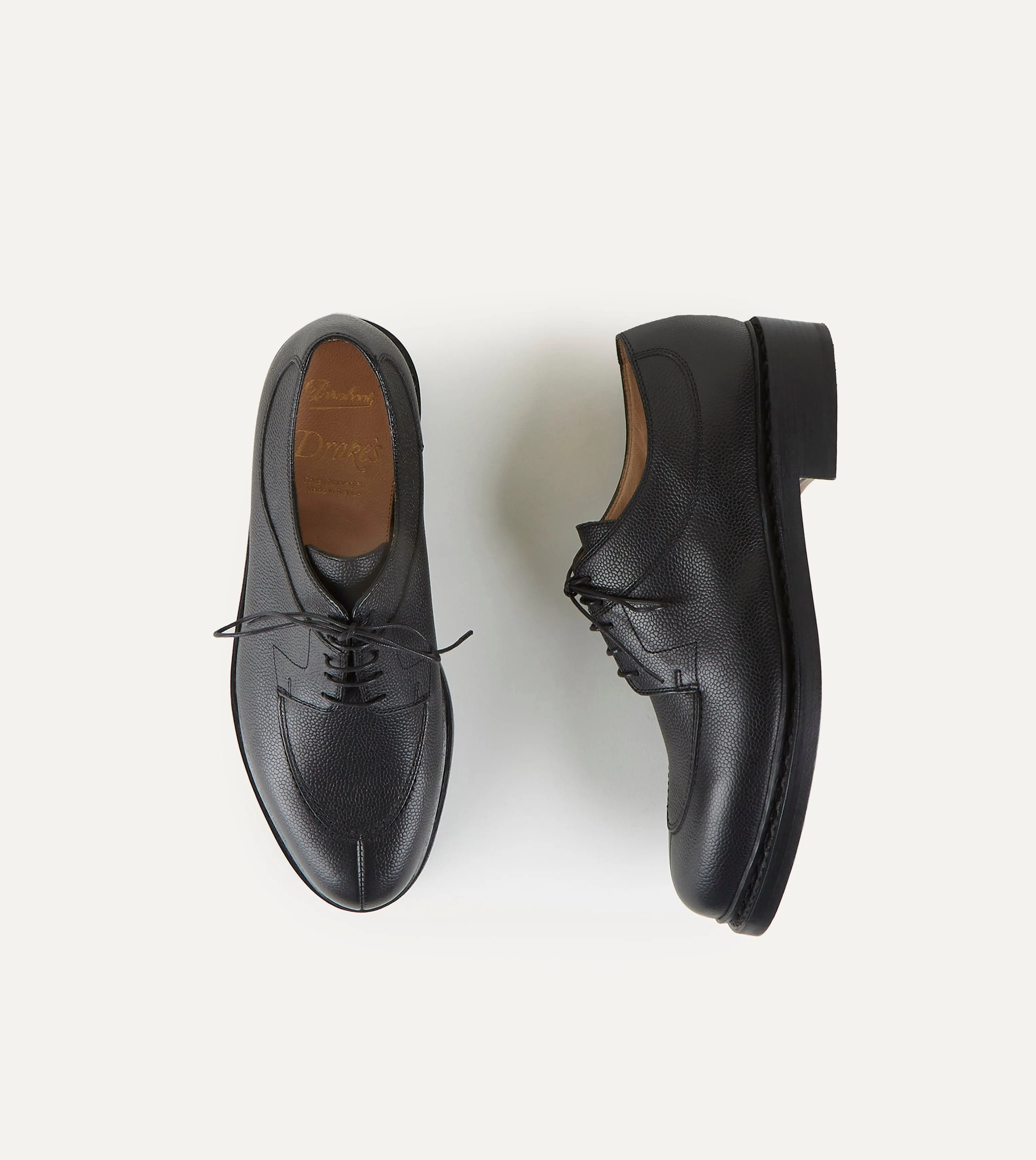 Paraboot Avignon Black Grain Leather Derby Shoe sold by Drake's London product image thumbnail 3