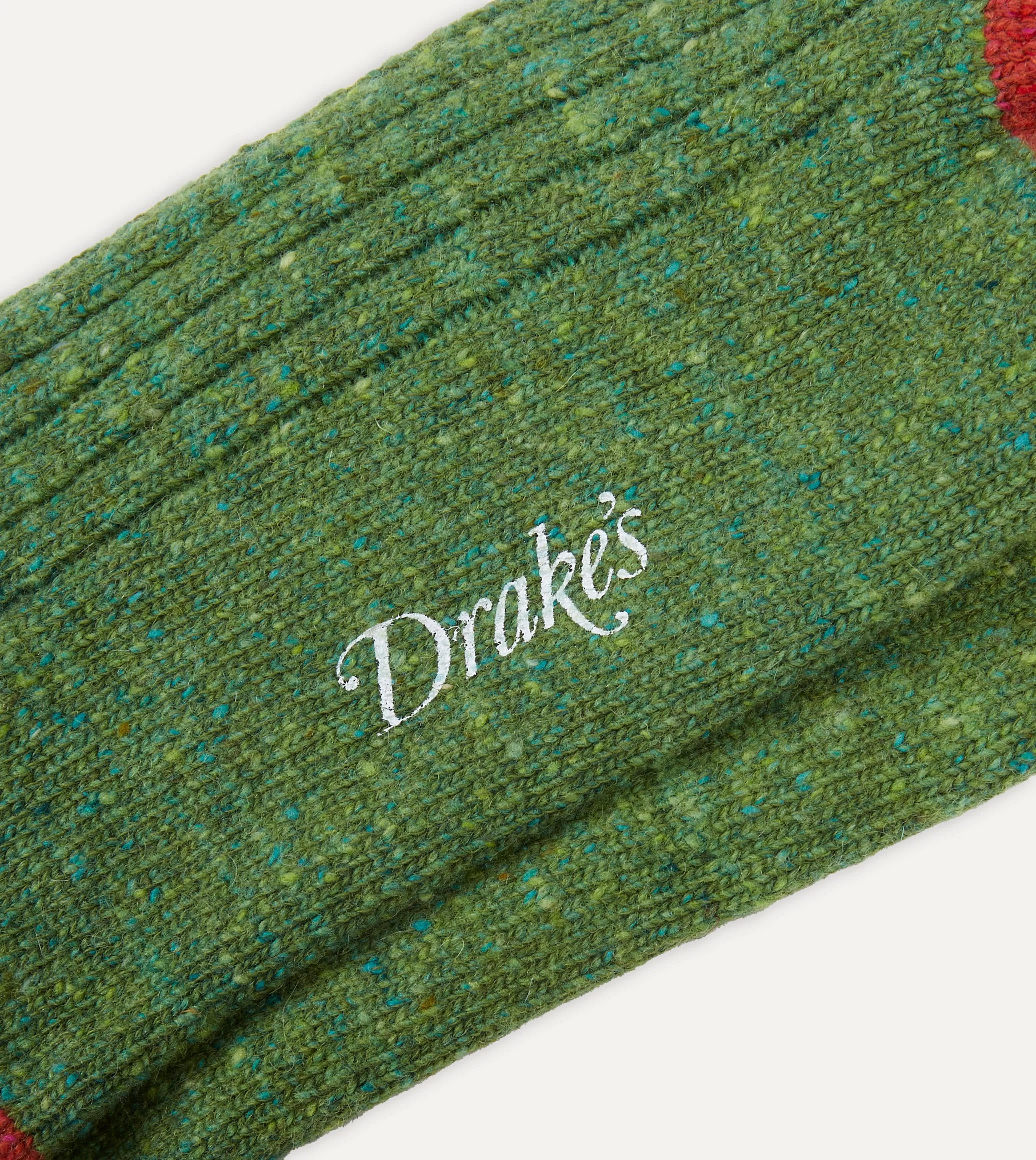 Green Striped Donegal Wool Socks sold by Drake's London product image thumbnail 2