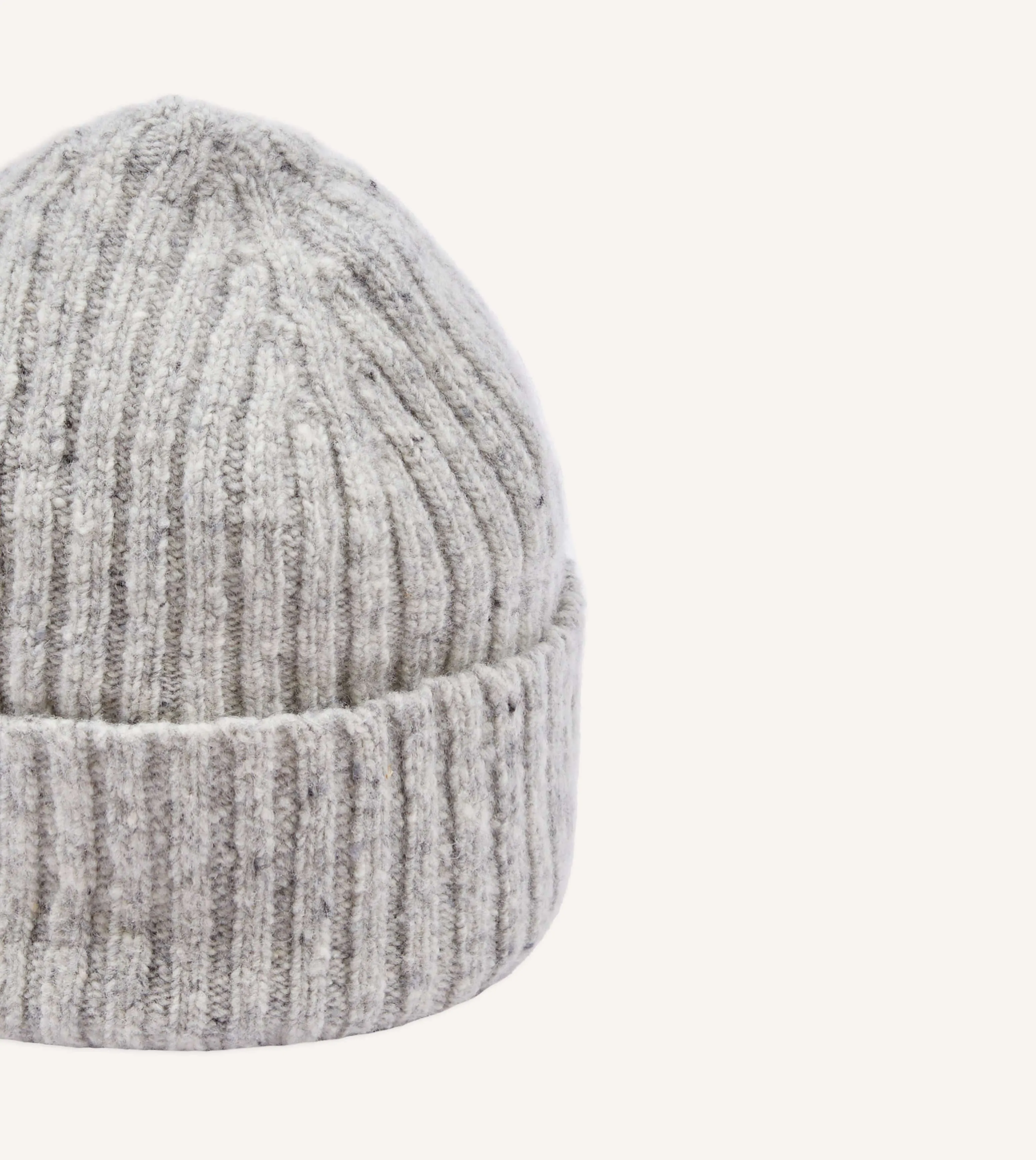 Light Grey Donegal Ribbed Merino Knit Cap sold by Drake's London product image thumbnail 3