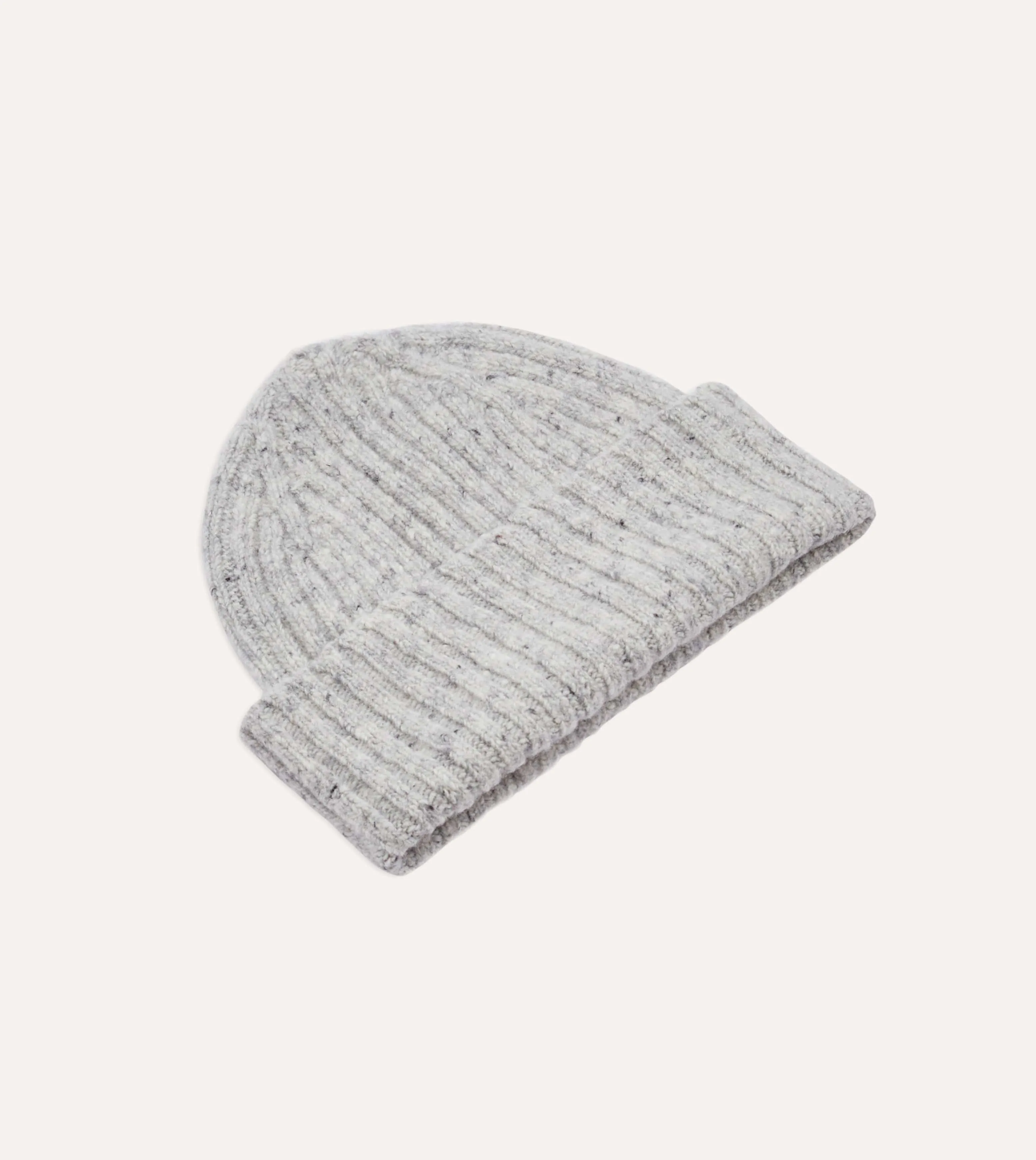 Light Grey Donegal Ribbed Merino Knit Cap sold by Drake's London product image thumbnail 4