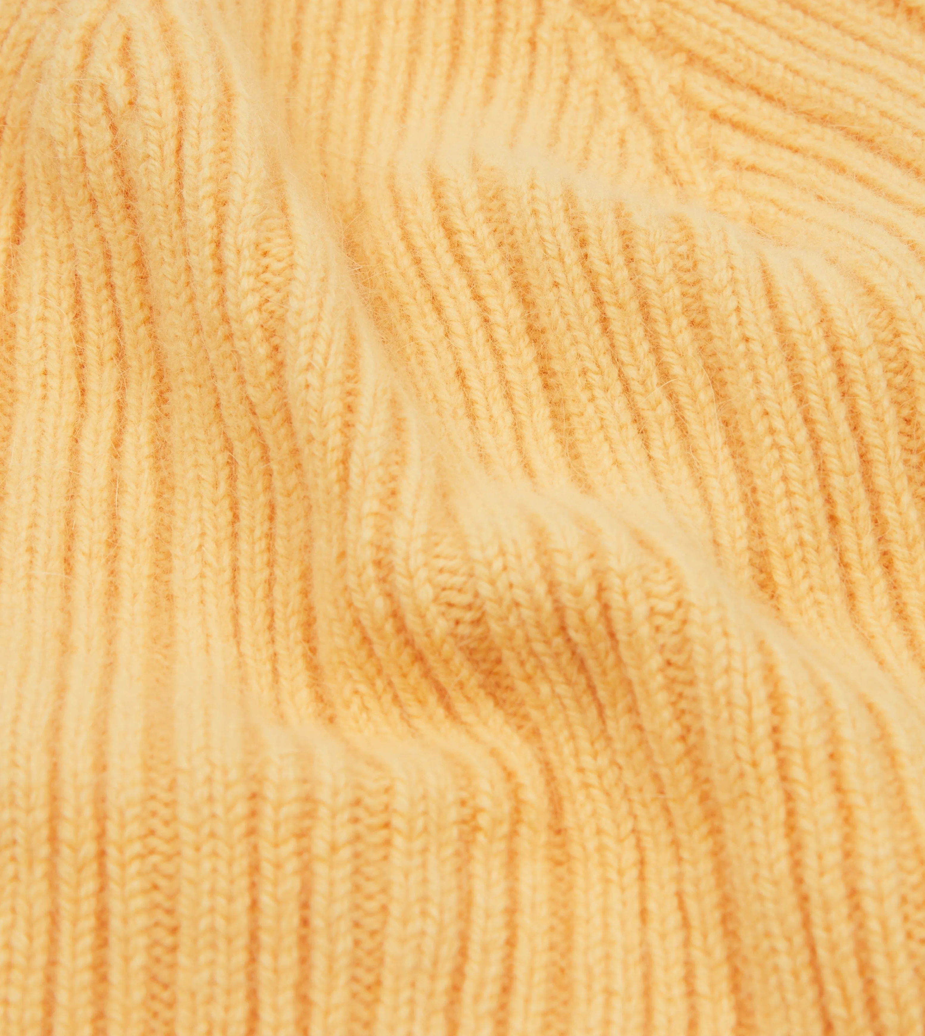 Yellow Angora Lambswool Ribbed Knit Cap sold by Drake's London product image thumbnail 2