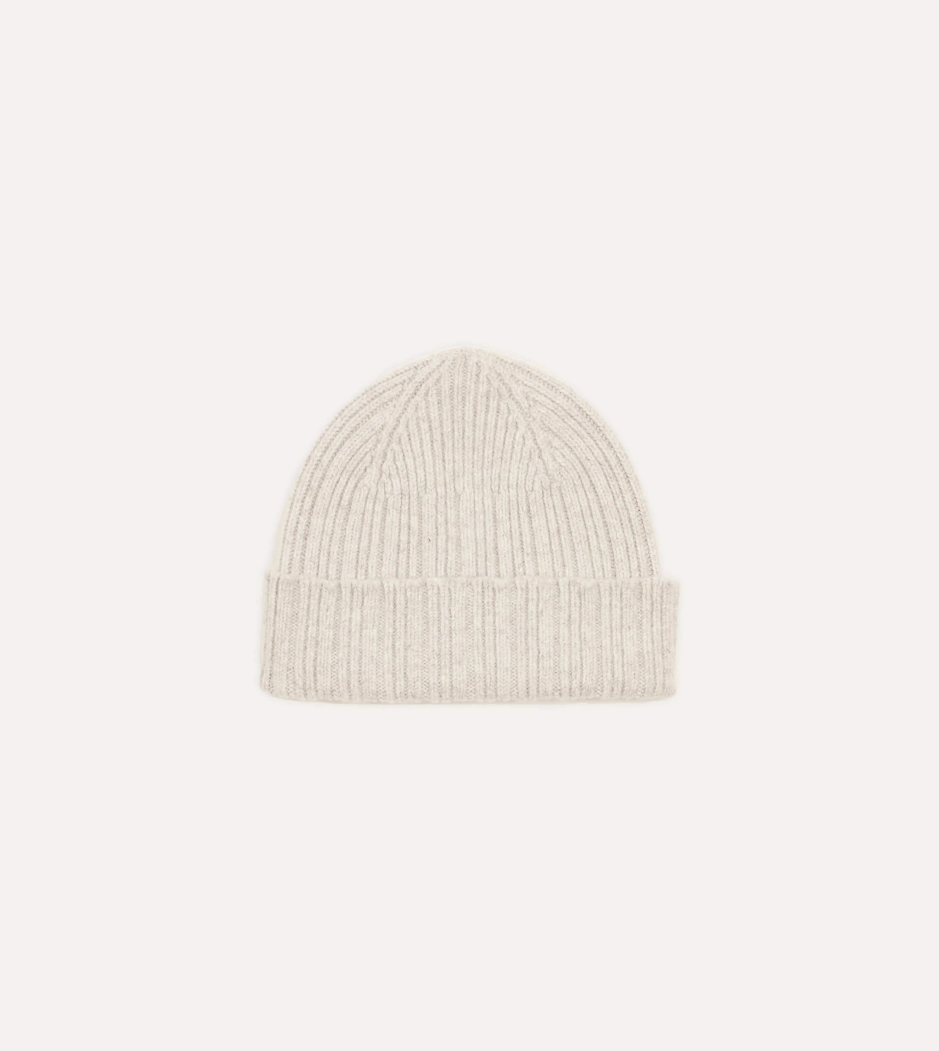 Grey Angora Lambswool Ribbed Knit Cap sold by Drake's London