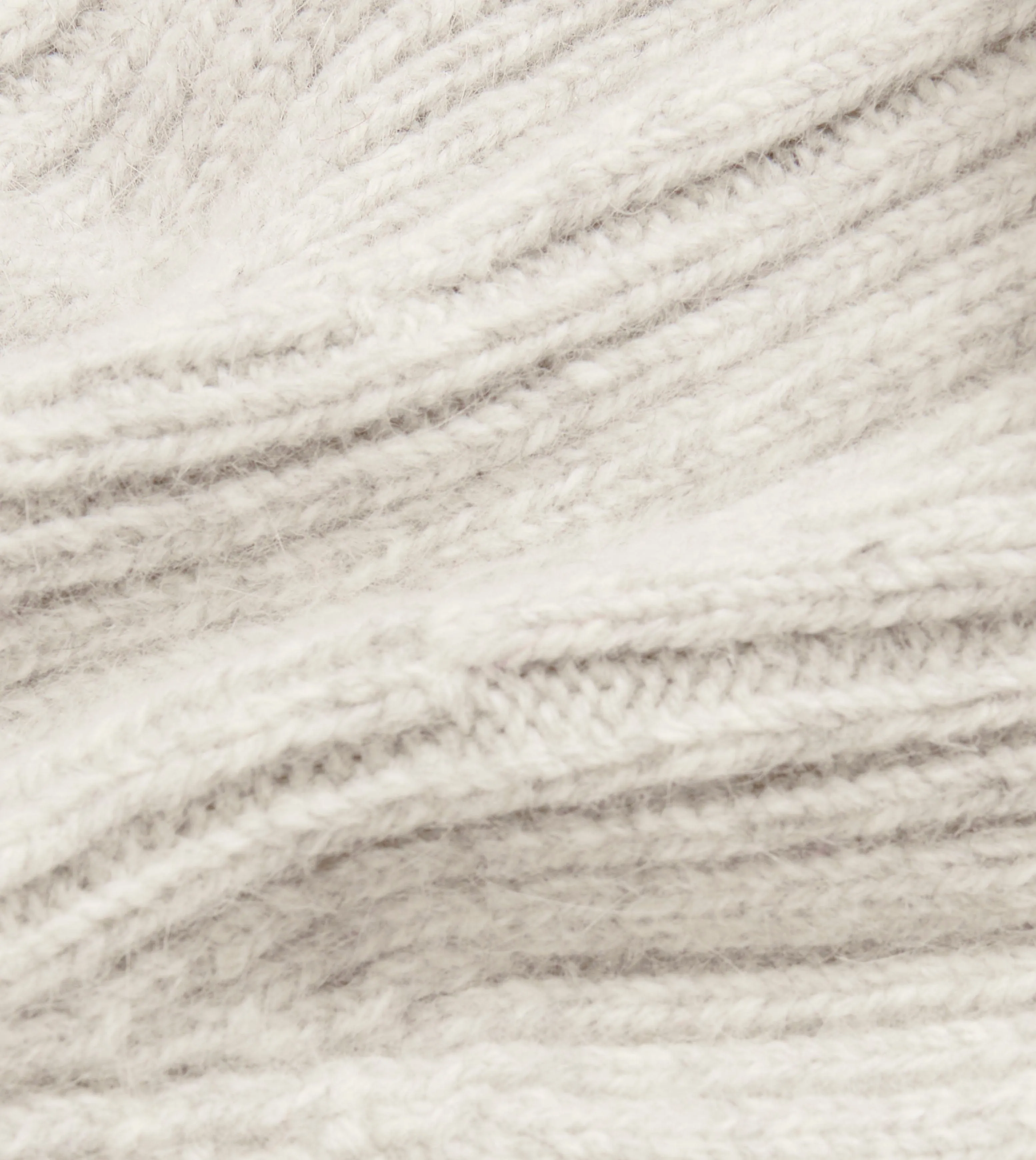 Grey Angora Lambswool Ribbed Knit Cap sold by Drake's London product image thumbnail 2