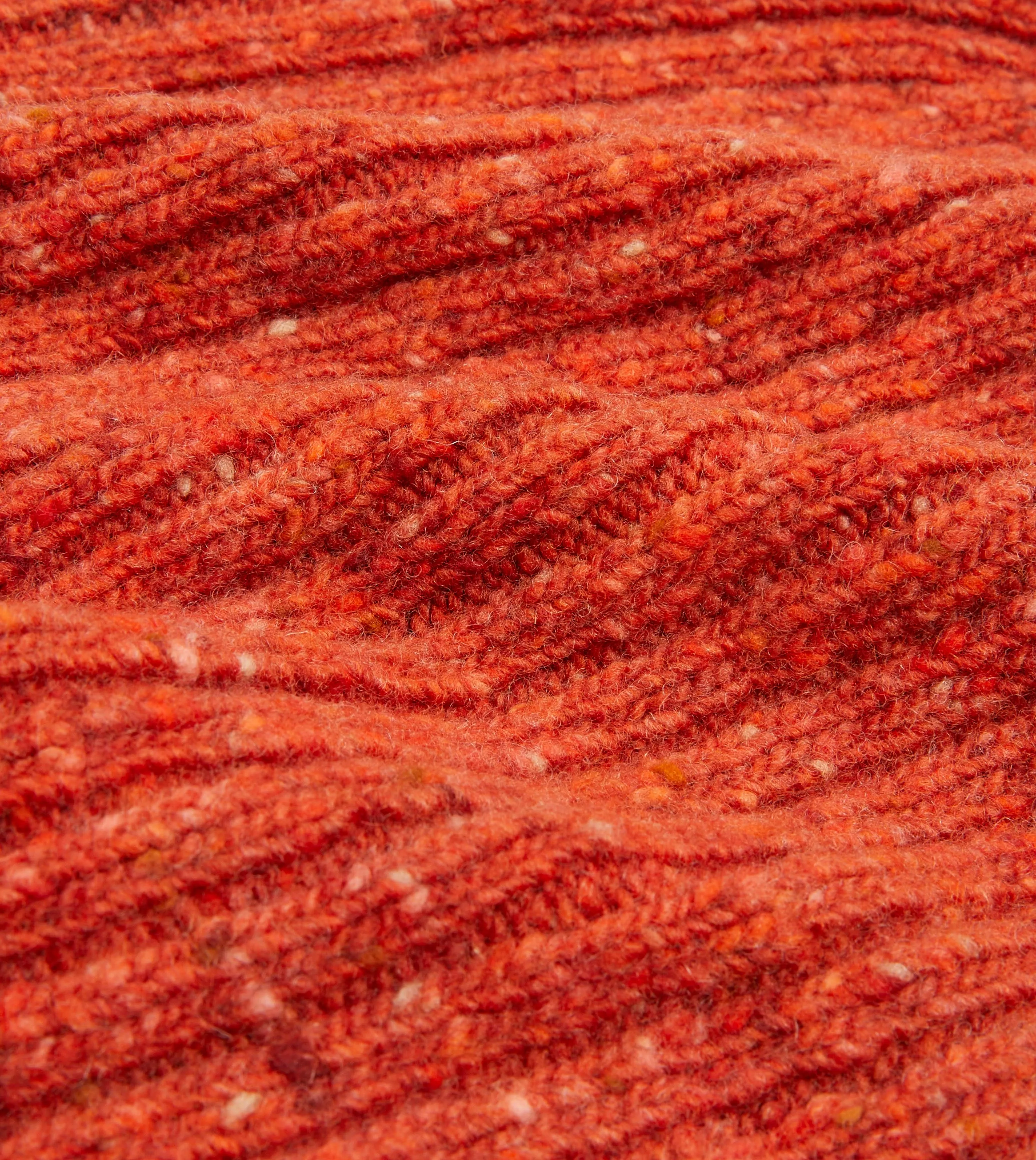 Orange Ribbed Merino Donegal Knit Cap sold by Drake's London product image thumbnail 2