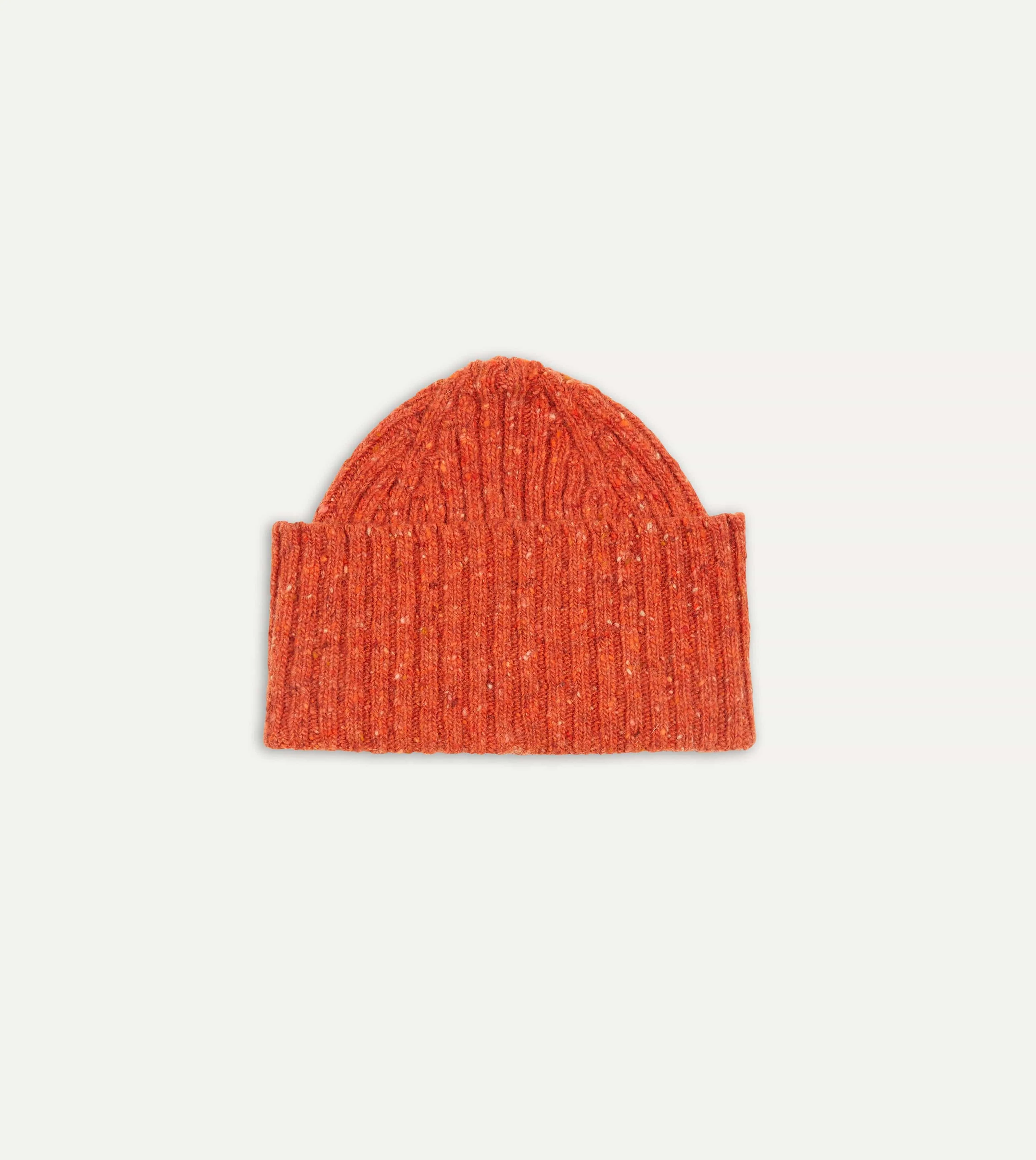 Orange Ribbed Merino Donegal Knit Cap sold by Drake's London