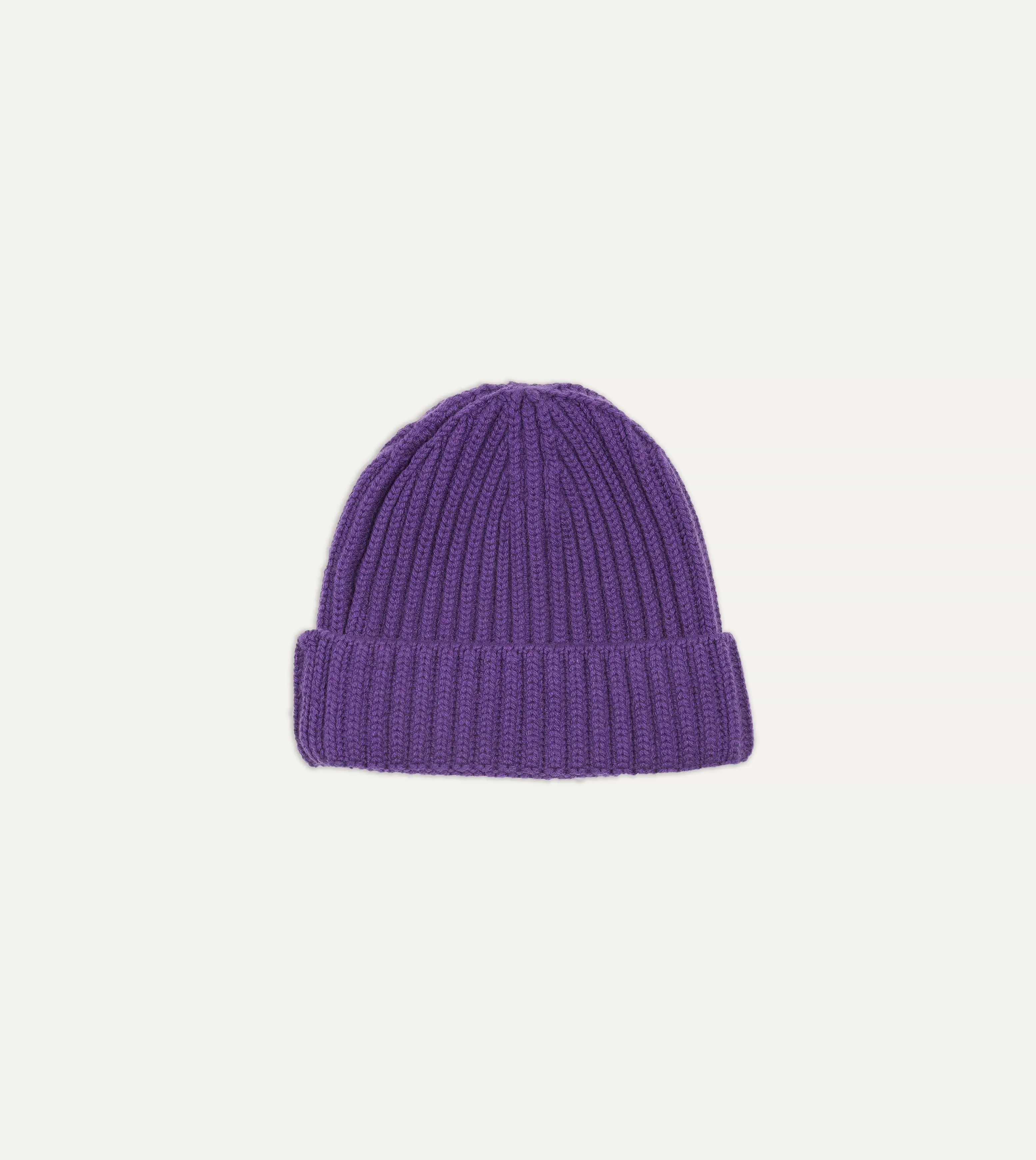 Purple Cashmere Ribbed Knit Cap sold by Drake's London