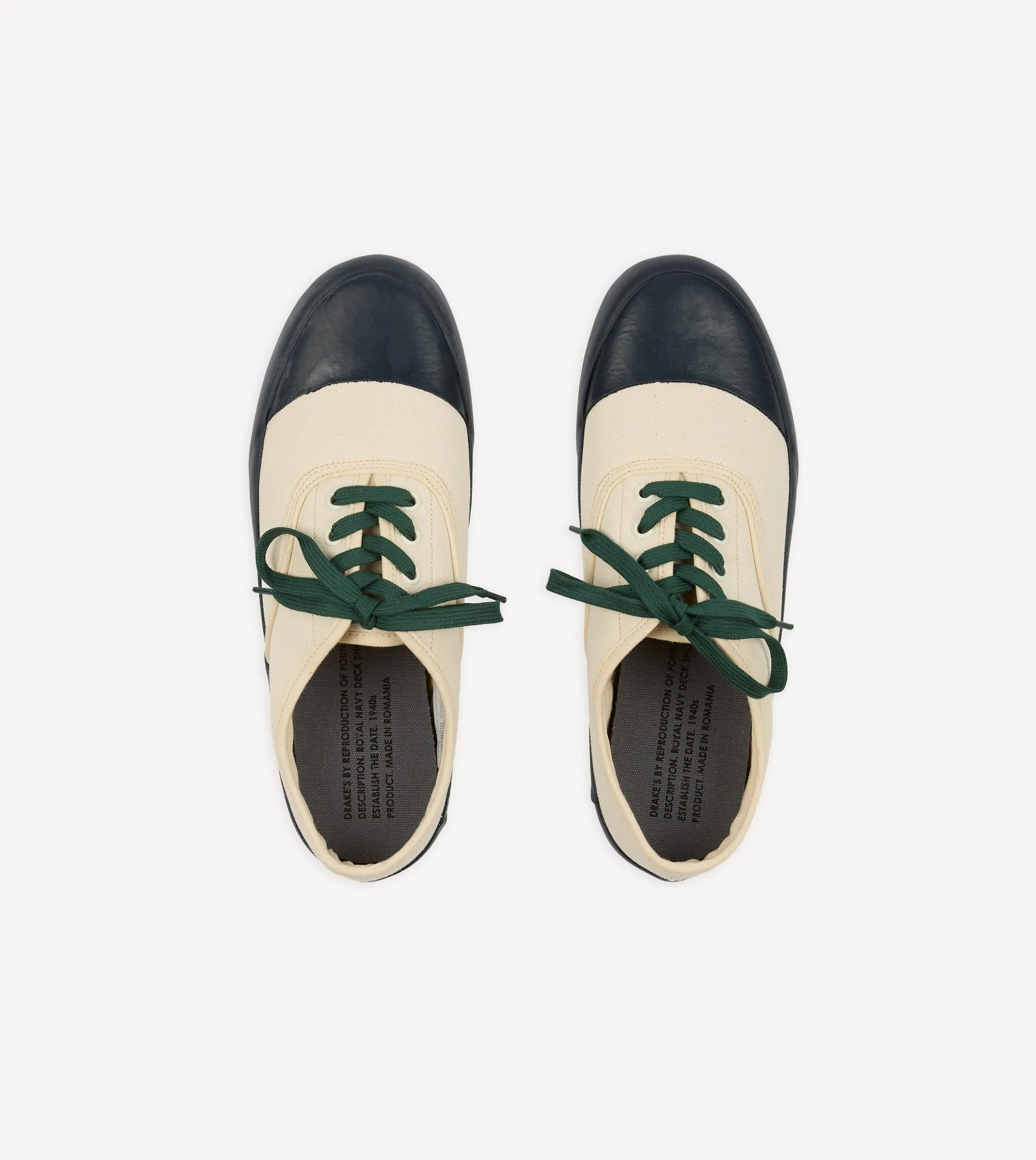Drake's By Reproduction of Found Ecru and Navy Military Trainer sold by Drake's London product image thumbnail 4