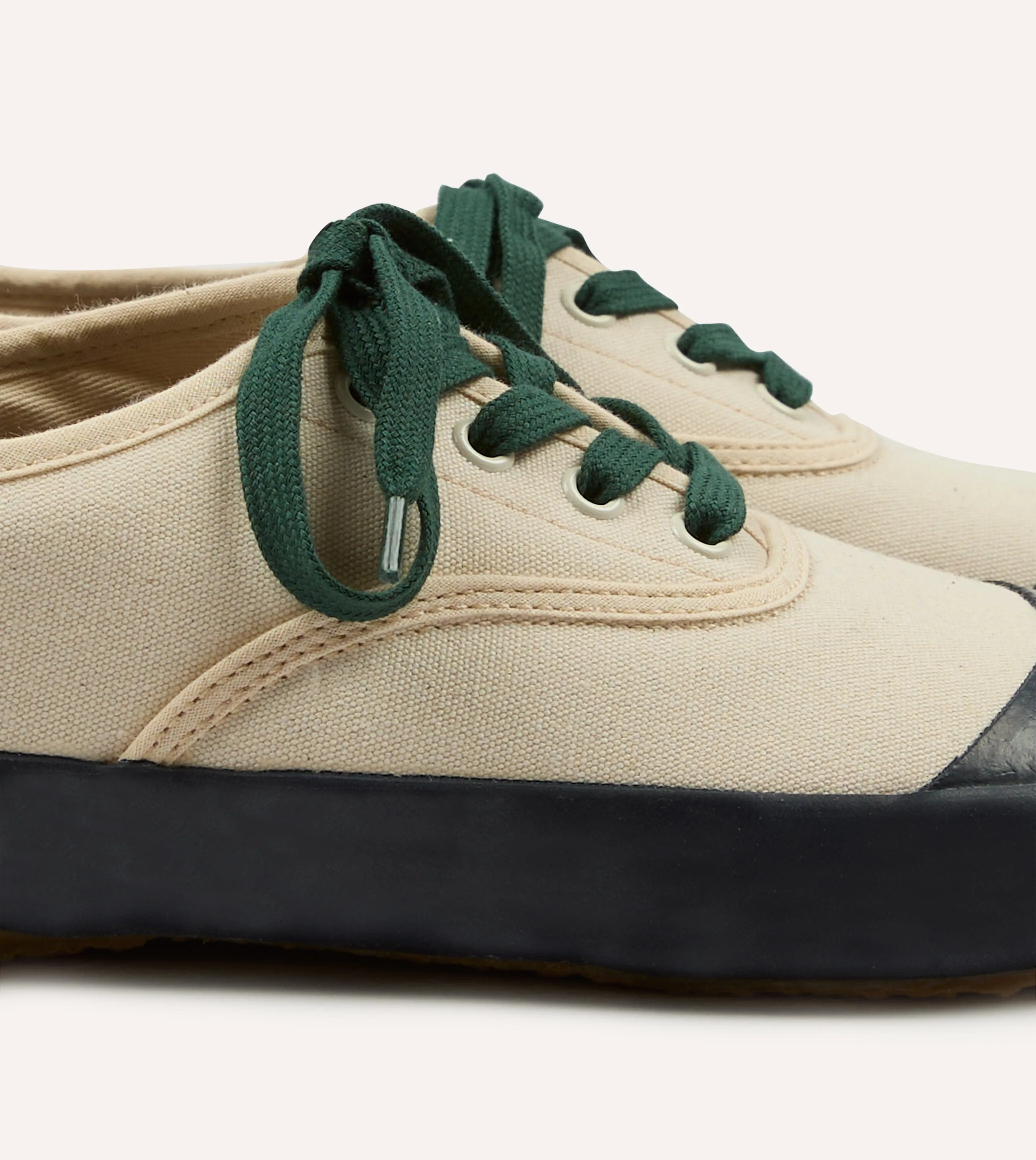 Drake's By Reproduction of Found Ecru and Navy Military Trainer sold by Drake's London product image thumbnail 3