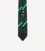 Green, Red and White Stripe Repp Silk Tipped Tie sold by Drake's London