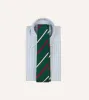 Green, Red and White Stripe Repp Silk Tipped Tie sold by Drake's London