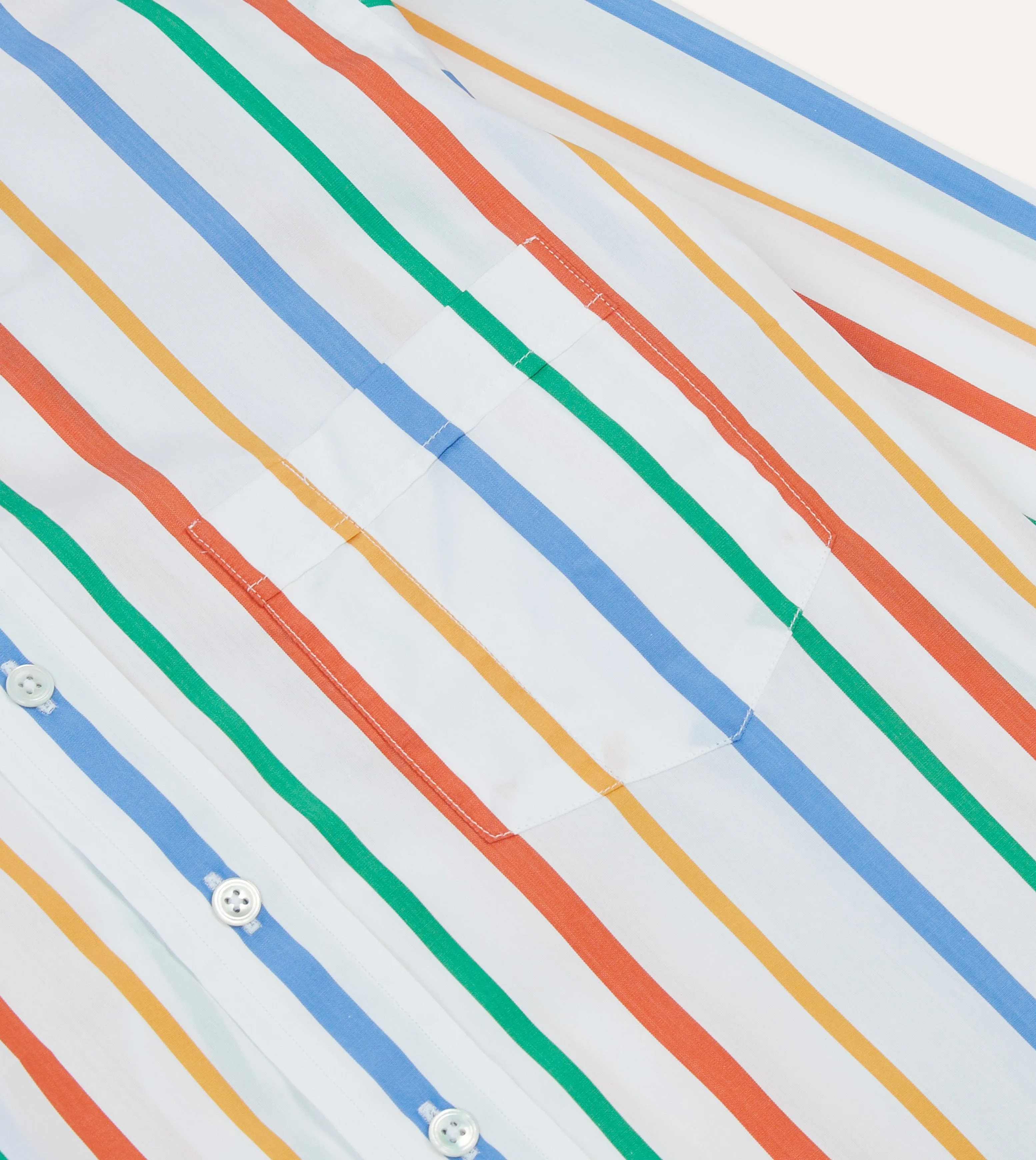 Multi Stripe Poplin Button-Down Shirt sold by Drake's London product image thumbnail 4