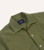 Olive Cotton-Linen Camp Collar Three Pocket Short Sleeve Shirt sold by Drake's London