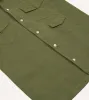Olive Cotton-Linen Camp Collar Three Pocket Short Sleeve Shirt sold by Drake's London