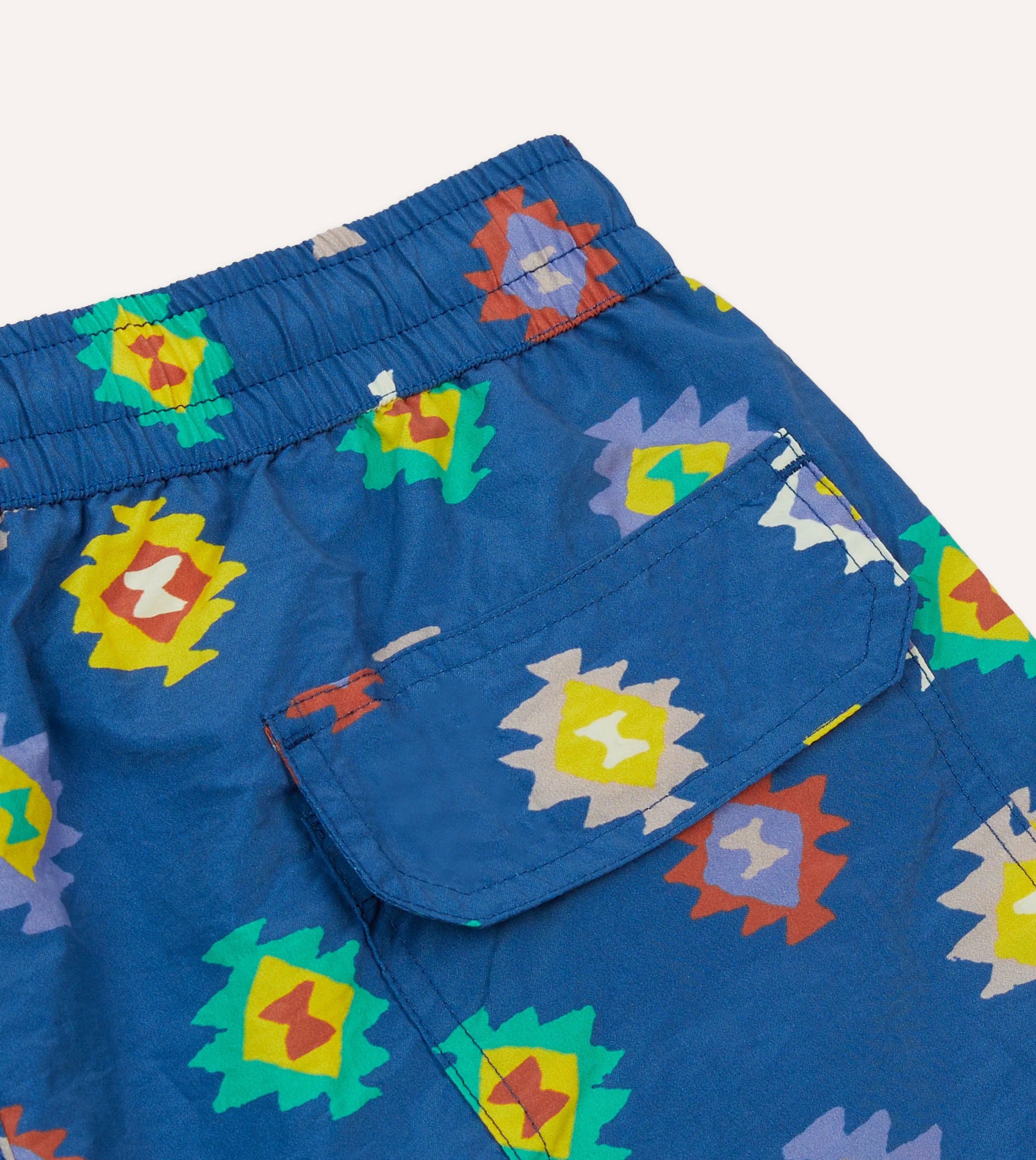 Blue Kilim Print Nylon Drawstring Swim Shorts sold by Drake's London product image thumbnail 4