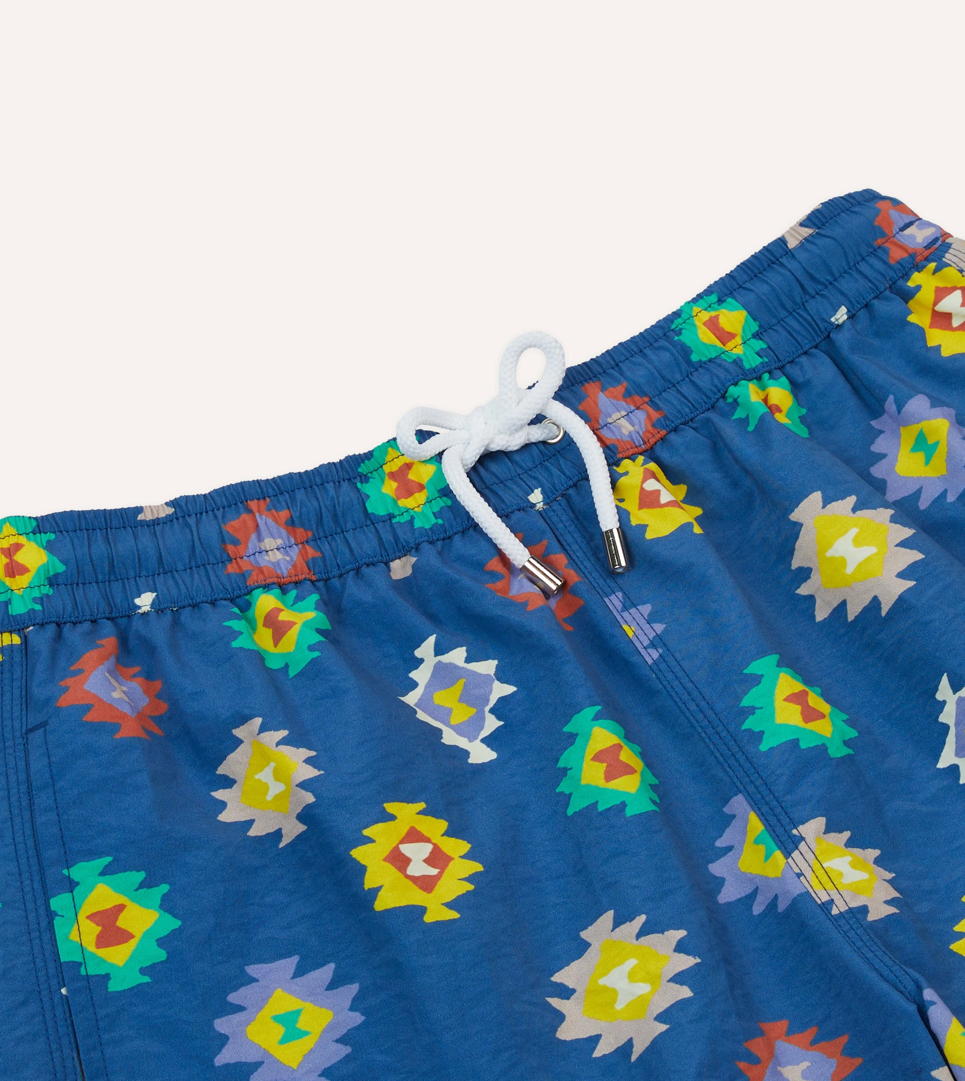 Blue Kilim Print Nylon Drawstring Swim Shorts sold by Drake's London product image thumbnail 3
