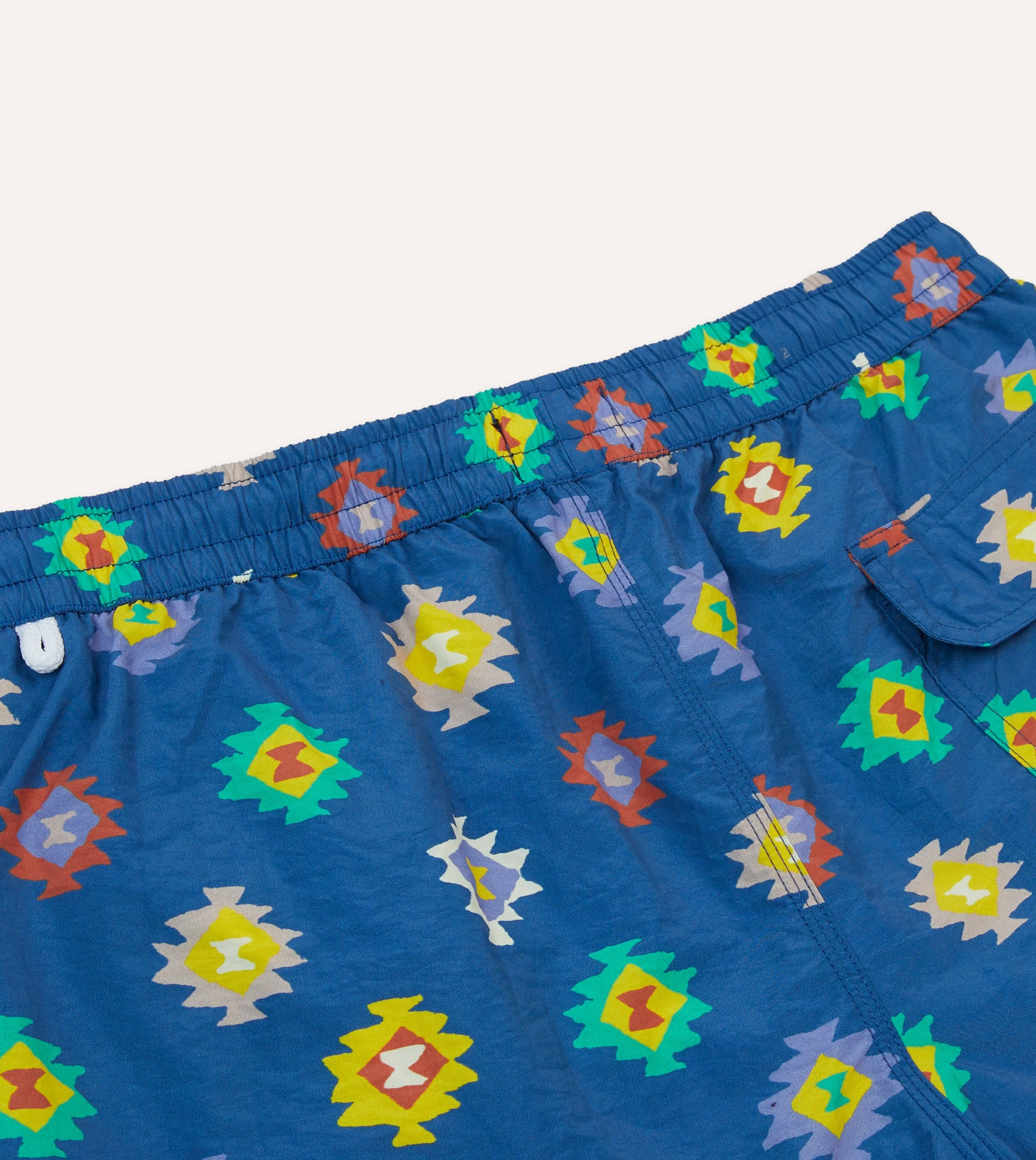 Blue Kilim Print Nylon Drawstring Swim Shorts sold by Drake's London product image thumbnail 5