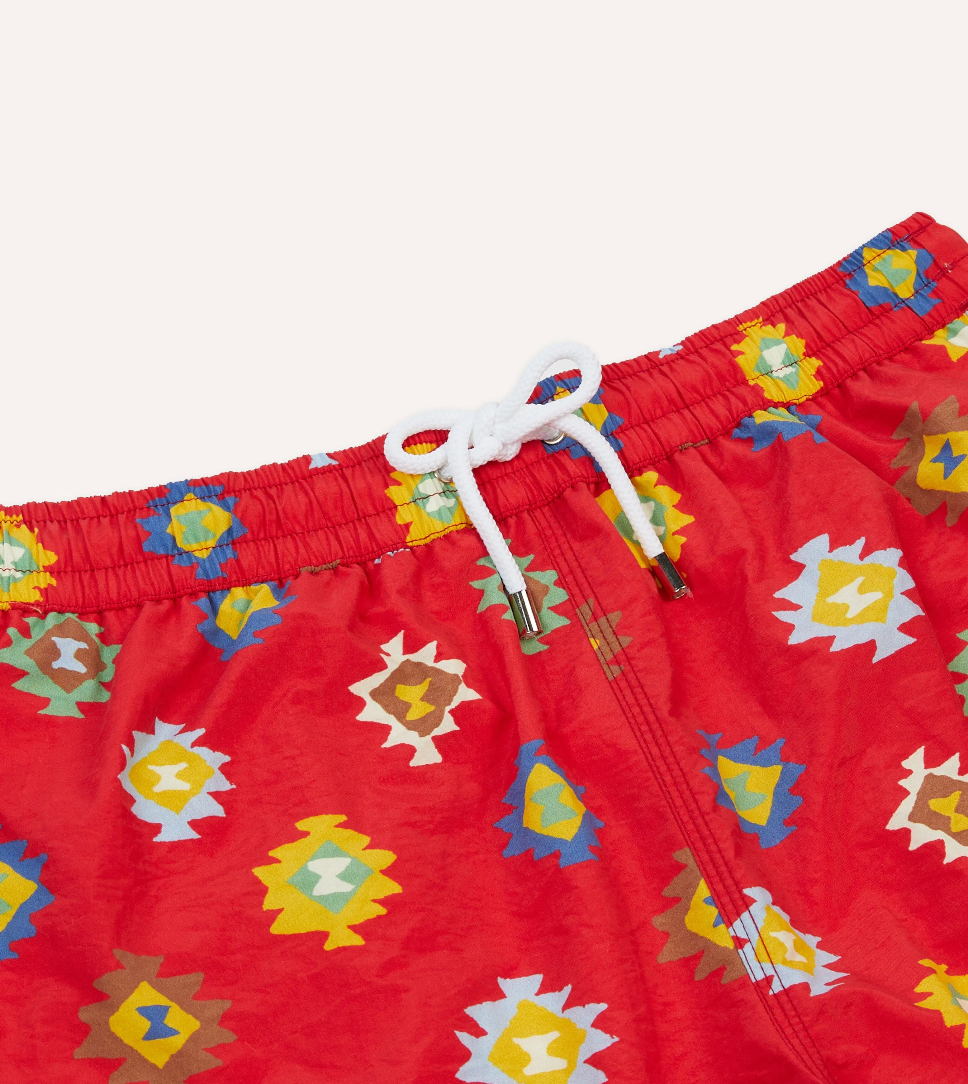 Red Kilim Print Nylon Drawstring Swim Shorts sold by Drake's London product image thumbnail 3