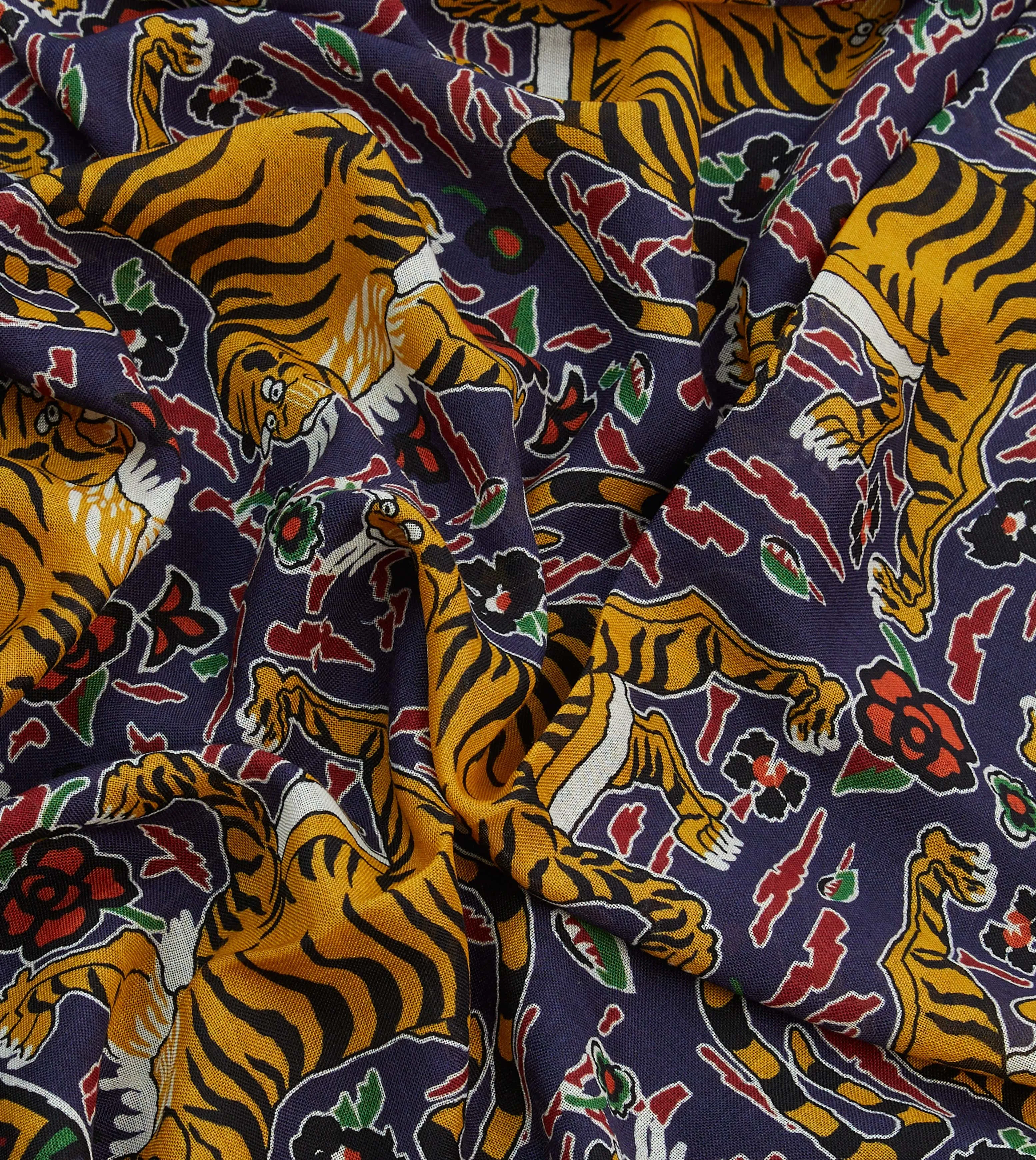 Blue Tiger Print Wool-Silk Scarf sold by Drake's London product image thumbnail 2
