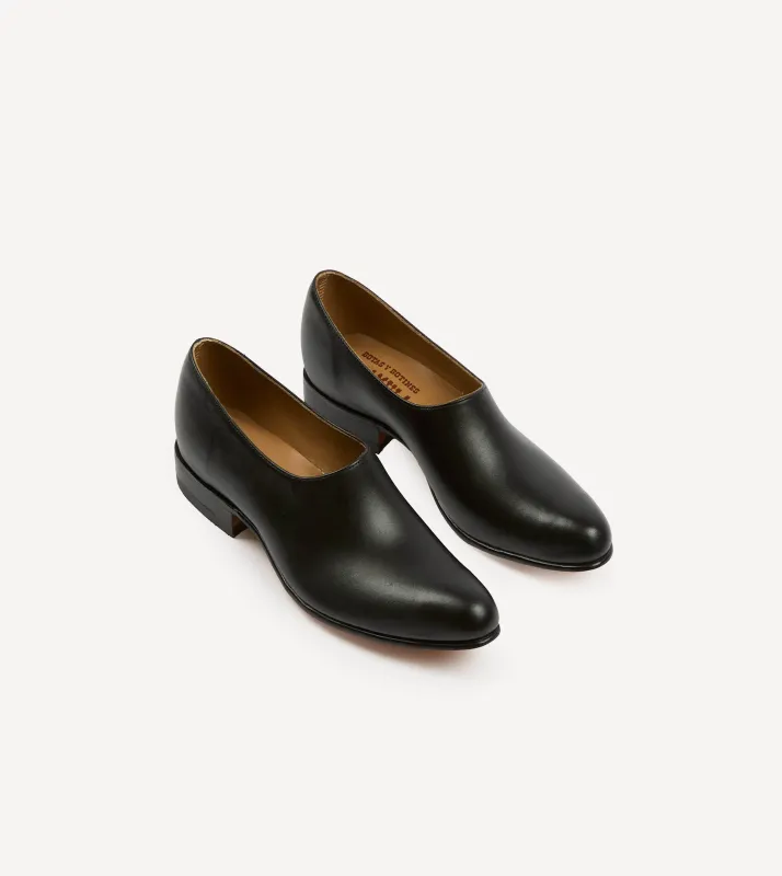 Chamula Black Leather Saarinen Shoe sold by Drake's London